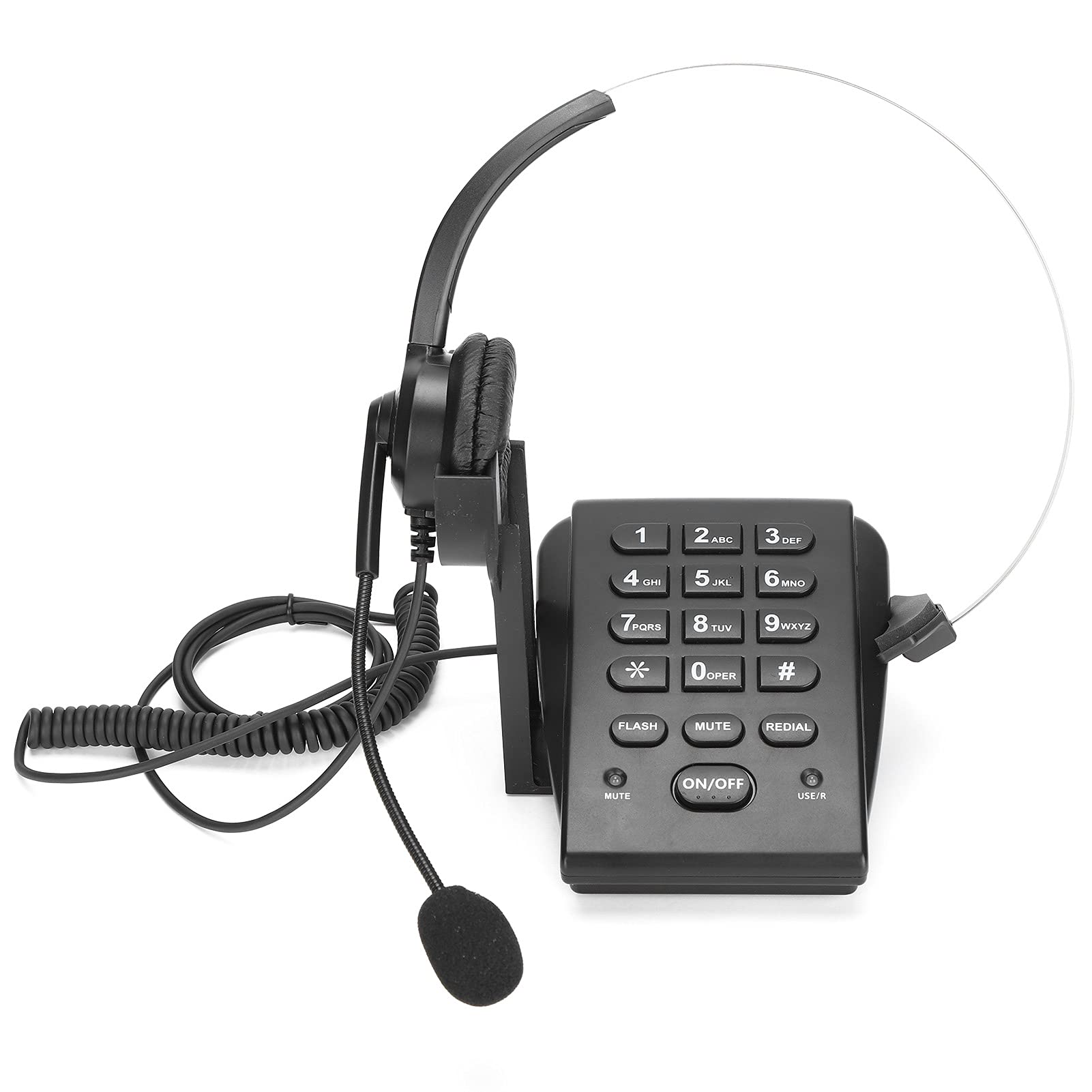 HT700 Wired Call Center Headset with Omnidirectional Microphone & Dial Keypad - Noise Cancelling Office Headphones for Clear Hands-Free Calls | Perfect for Customer Service, Telemarketing & Home Office Use