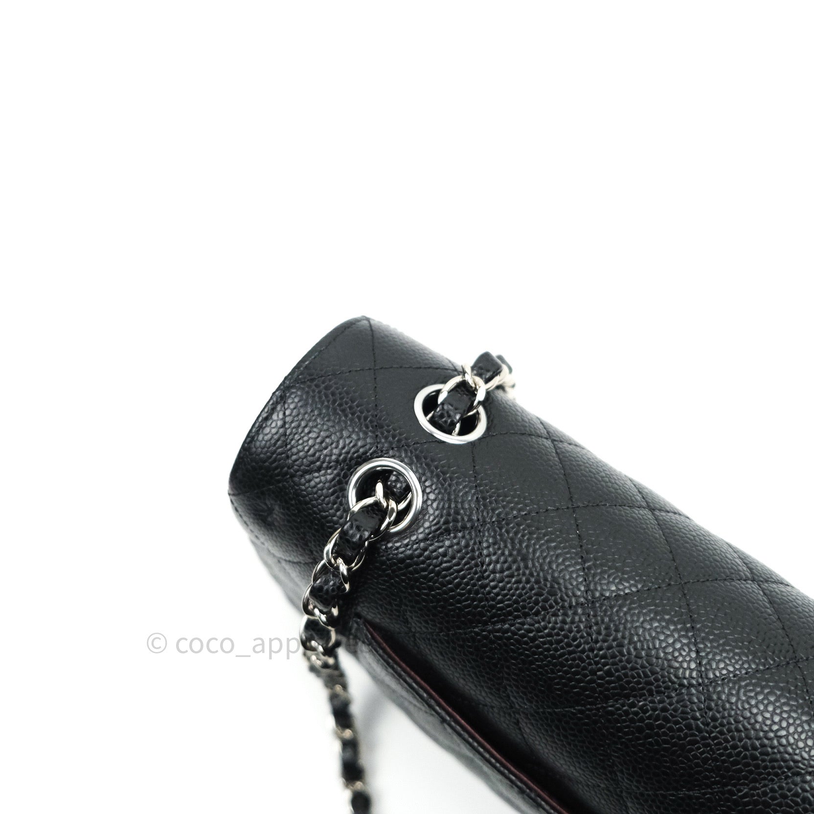 Chanel Classic M/L Medium Double Flap Bag Black Caviar Leather with Silver Hardware - Luxury Designer Handbag for Women, Perfect for Work, Evening Events & Special Occasions