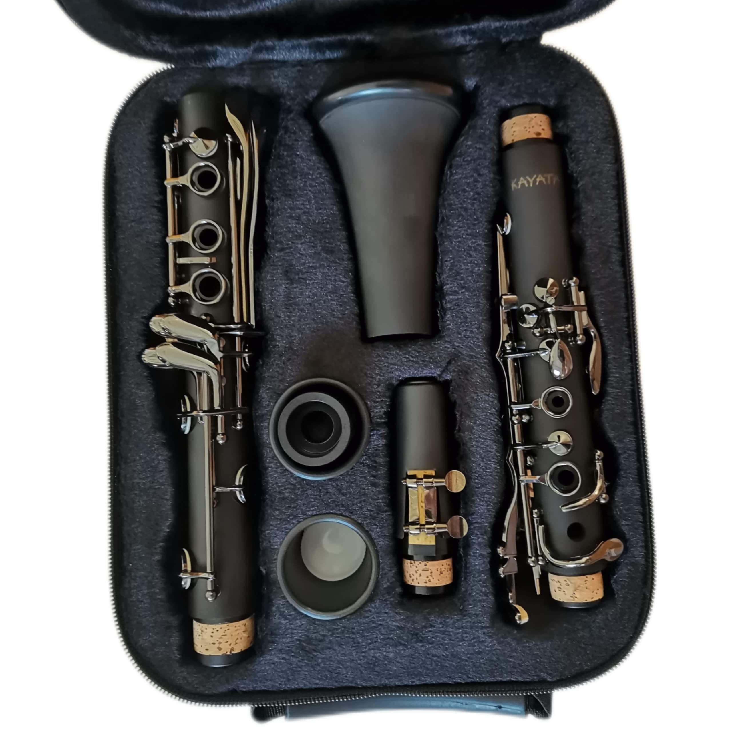 Professional B Flat Clarinet for Students - Black Nickel Plated with Reeds, Cleaning Kit & Durable Canvas Case | Perfect for School Bands, Music Lessons & Beginner Practice