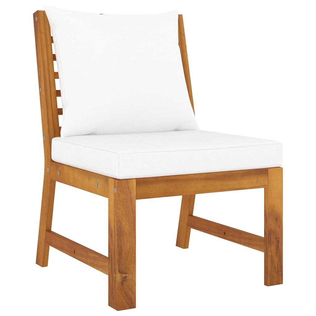 Premium 3-Piece Patio Lounge Set with Cream Cushions - Solid Acacia Wood Outdoor Furniture for Garden, Poolside & Backyard Relaxation
