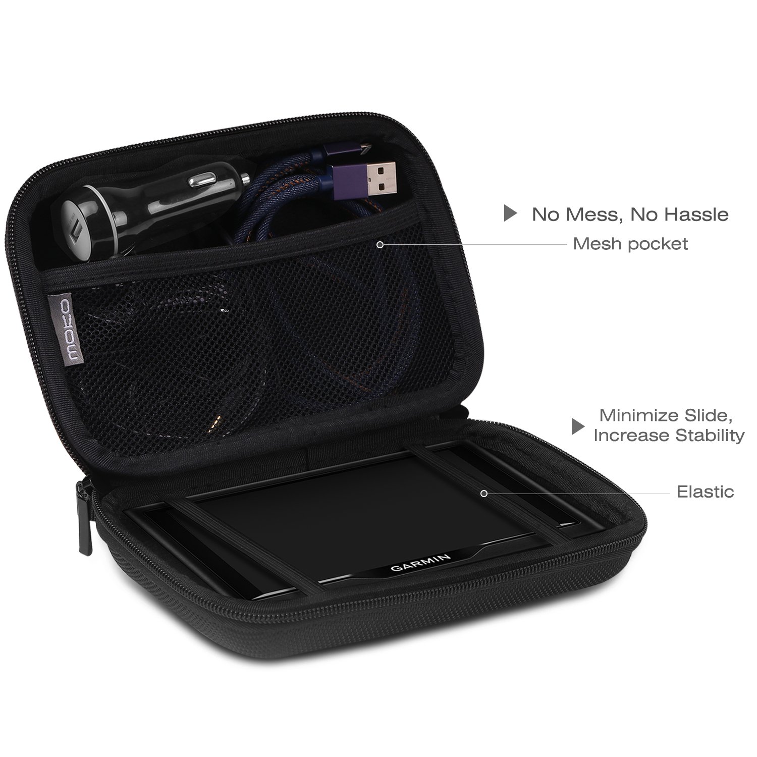 MoKo 5-Inch GPS Carrying Case - Hard Shell Protective Pouch for Garmin/TomTom/Magellan GPS Navigators (5