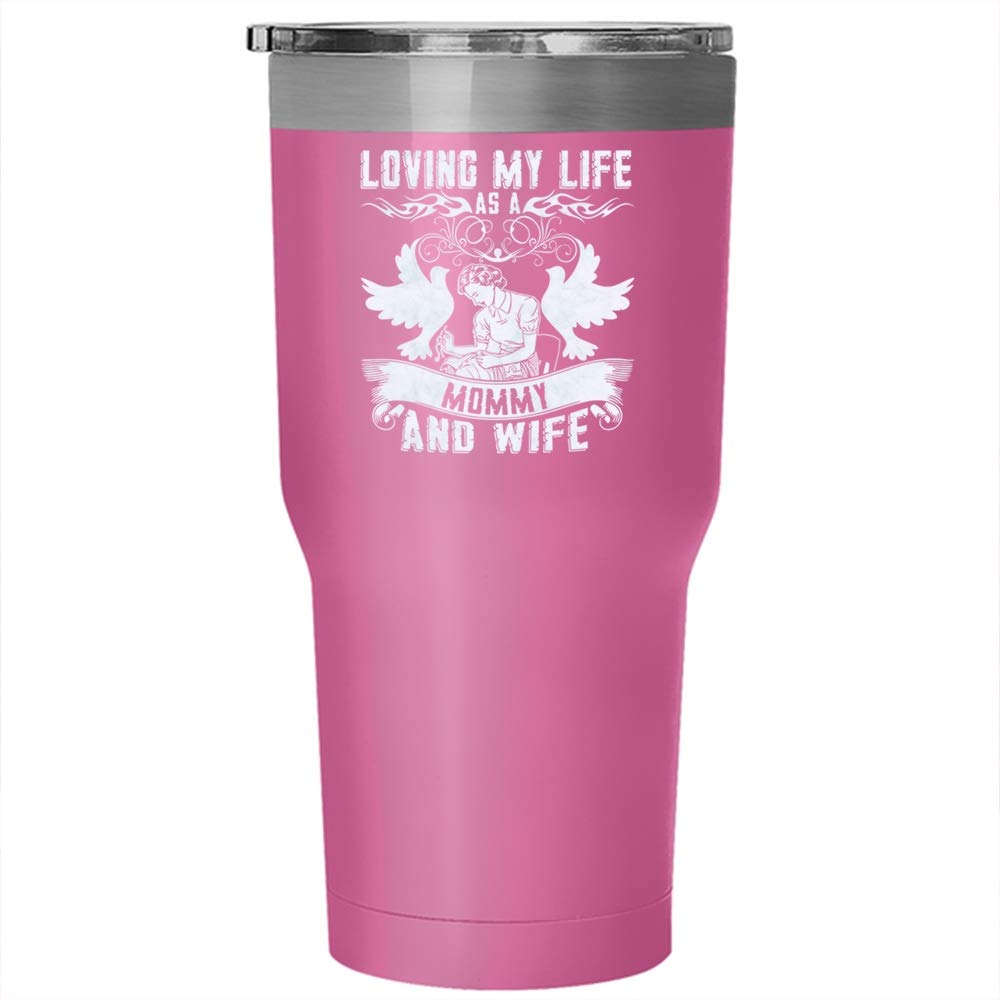 30oz Stainless Steel Insulated Tumbler - Pink Travel Mug for Moms & Wives, Double Wall Vacuum Insulation, Leak Proof Lid, Perfect for Coffee, Tea & Cold Drinks at Home, Office or On-the-Go