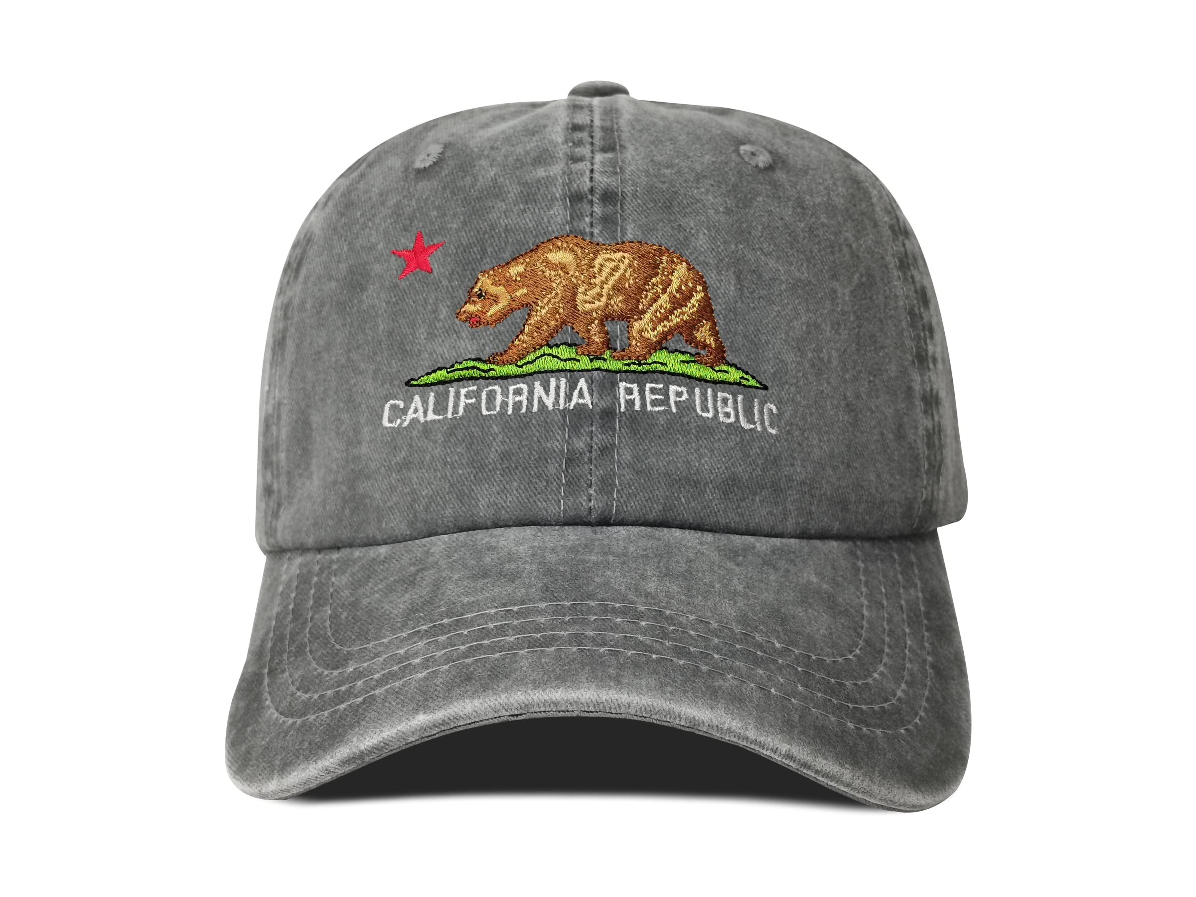 California Bear Embroidered Hats for Outdoor Adventures