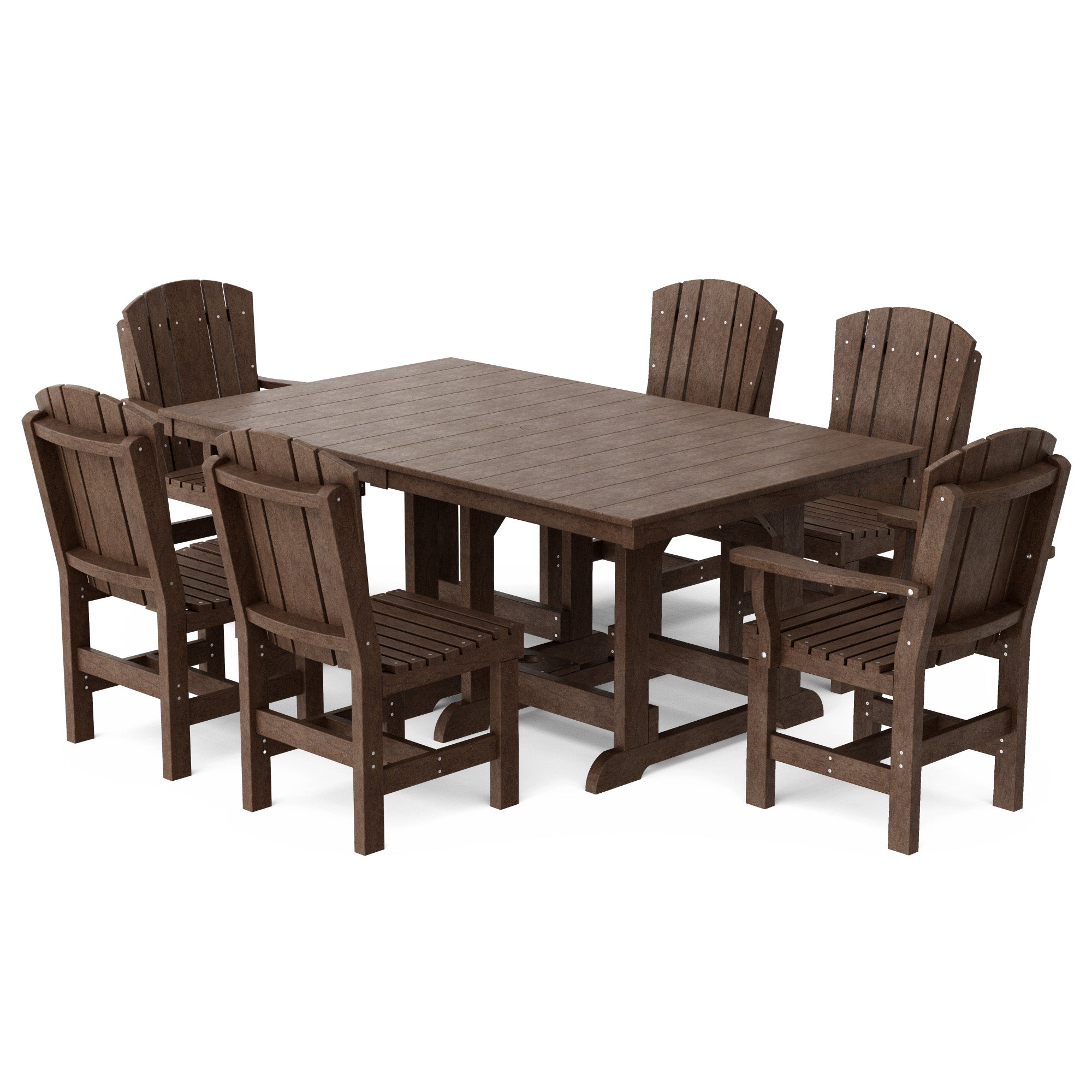 Heritage 7-Piece 44x72 Inch Dining Table Set with Chairs - Perfect for Family Gatherings, Dinner Parties & Outdoor Entertaining