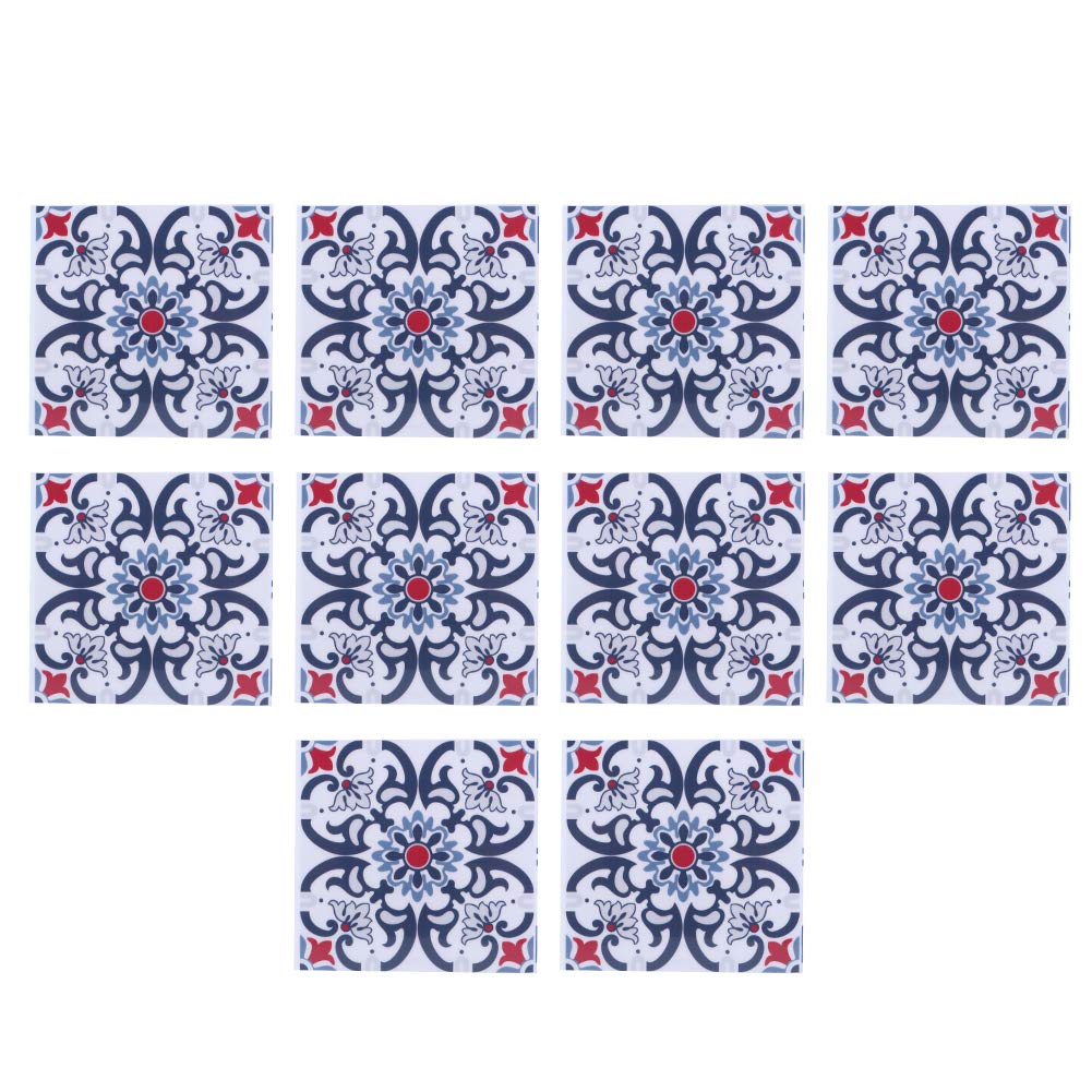 10Pcs Waterproof Self-Adhesive Kitchen Wallpaper Stickers - Durable Ceramic Tile Decals for Bathroom & Kitchen Decor, Easy Peel & Stick Design for Home Renovation