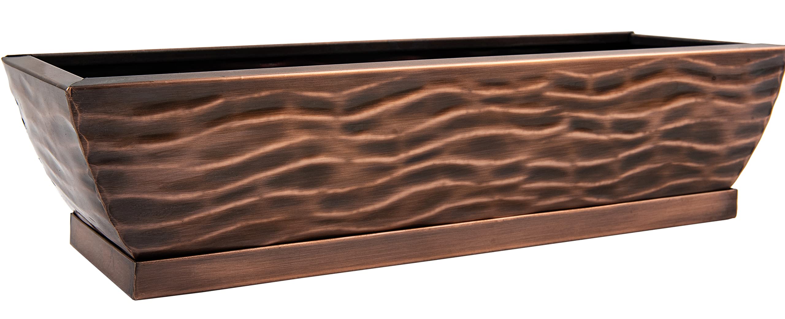 H Potter Rectangular Succulent Planter - Large Antique Copper Indoor/Outdoor Flower Pot Window Box for Home Decor, Garden, Patio & Office Plants