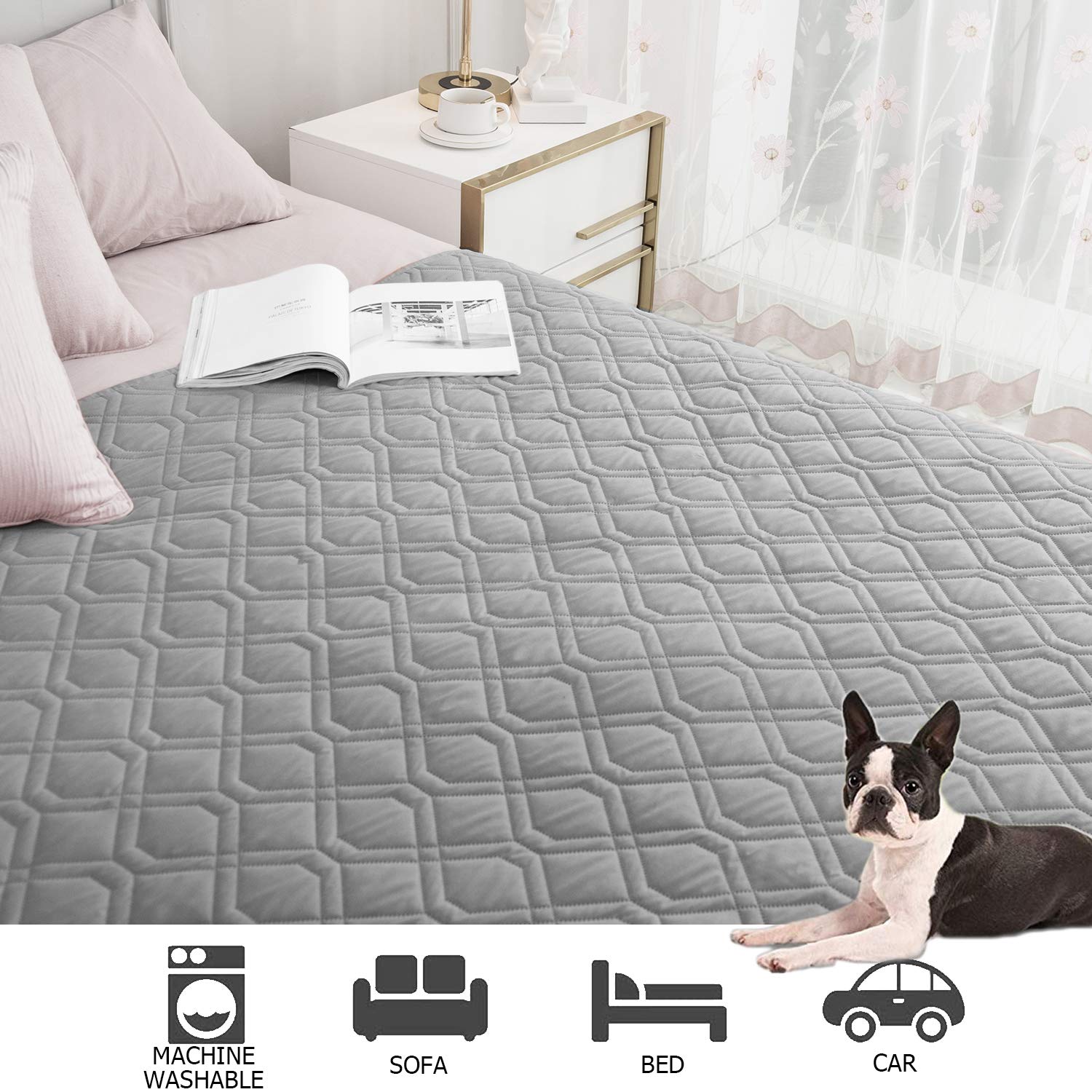 Ameritex Waterproof Reversible Dog Bed Cover - Soft Pet Blanket for Furniture, Couch, Sofa & Bed Protector - Ideal for Pets, Travel & Home Use