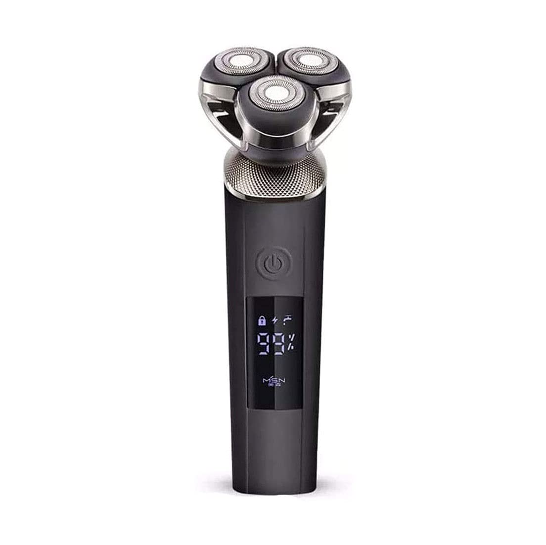 Premium Men's Electric Razor - Cordless Rechargeable Shaver with 3D Rotary Heads for Wet & Dry Shaving - LED Display - Black - Perfect for Travel, Home & Gym Use