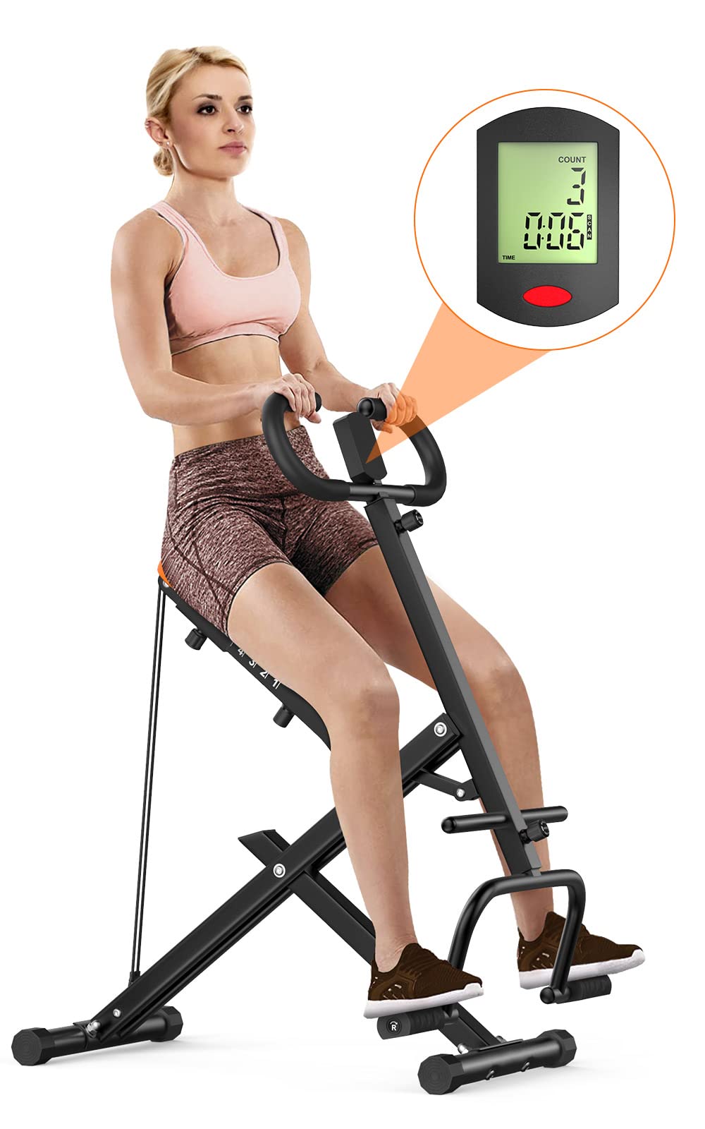 Dskeuzeew Squat Machine with LCD Monitor - 330 Lbs Capacity Adjustable Resistance Home Gym Equipment for Legs, Glutes & Full Body Workout | Perfect for Home Fitness, Strength Training & Weight Loss