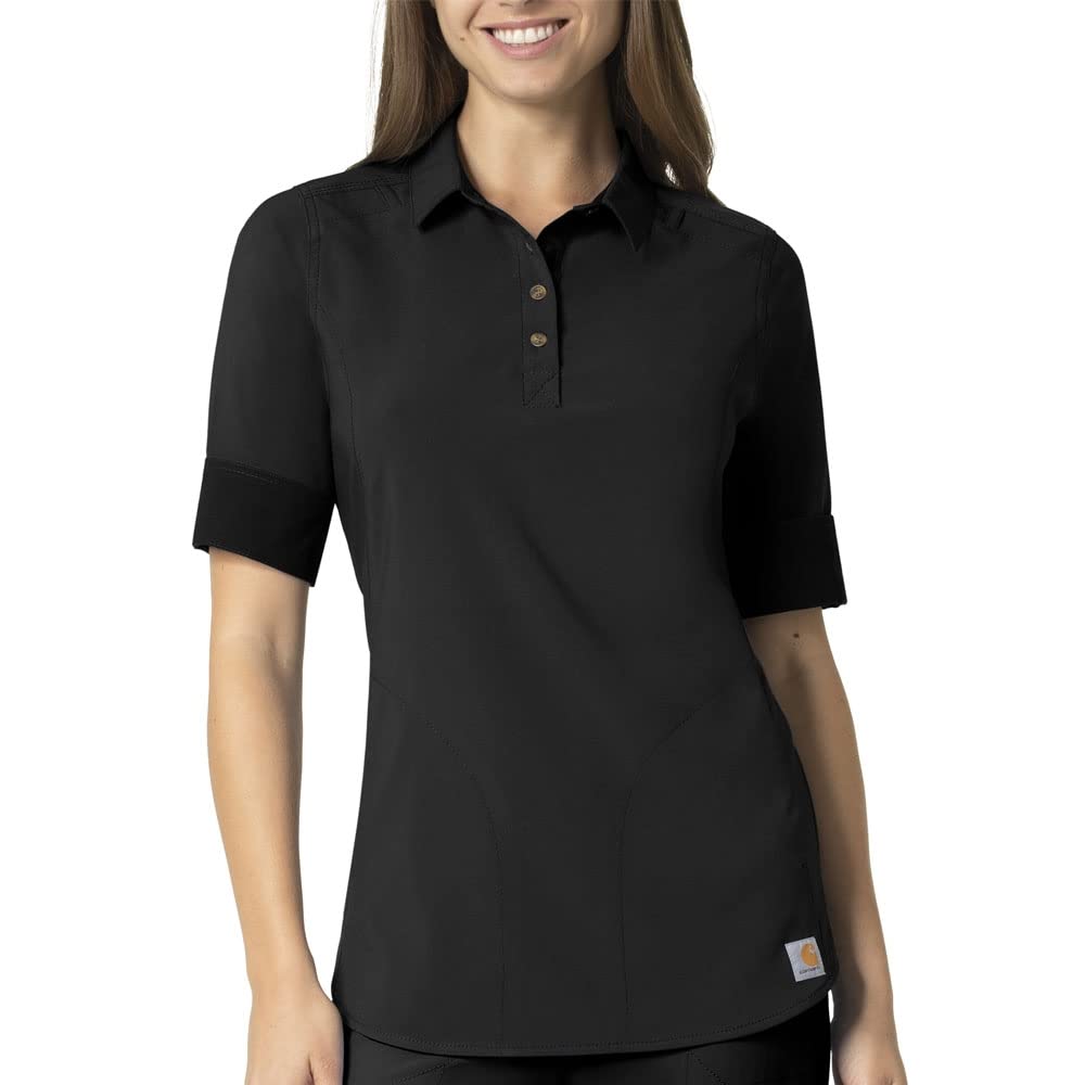 Carhartt Women's Open Placket Convertible Sleeve Top - Durable Work Shirt for Women, Convertible Long/Short Sleeve Design - Perfect for Construction, Farming & Outdoor Activities