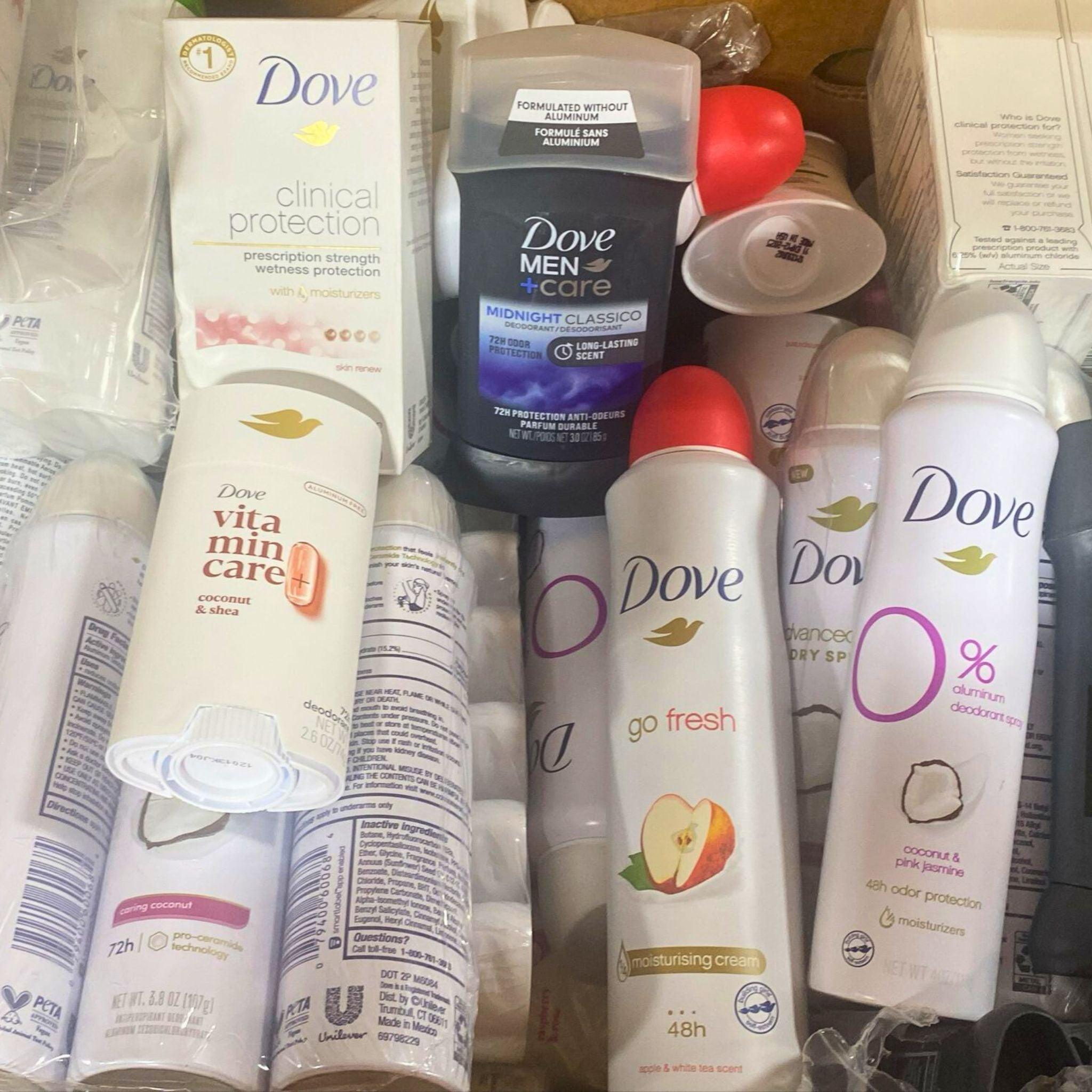 Dove Deodorant for Women - 60 Pcs Variety Pack | Fresh & Dry Protection | All-Day Odor Control | Perfect for Gym, Work & Daily Use