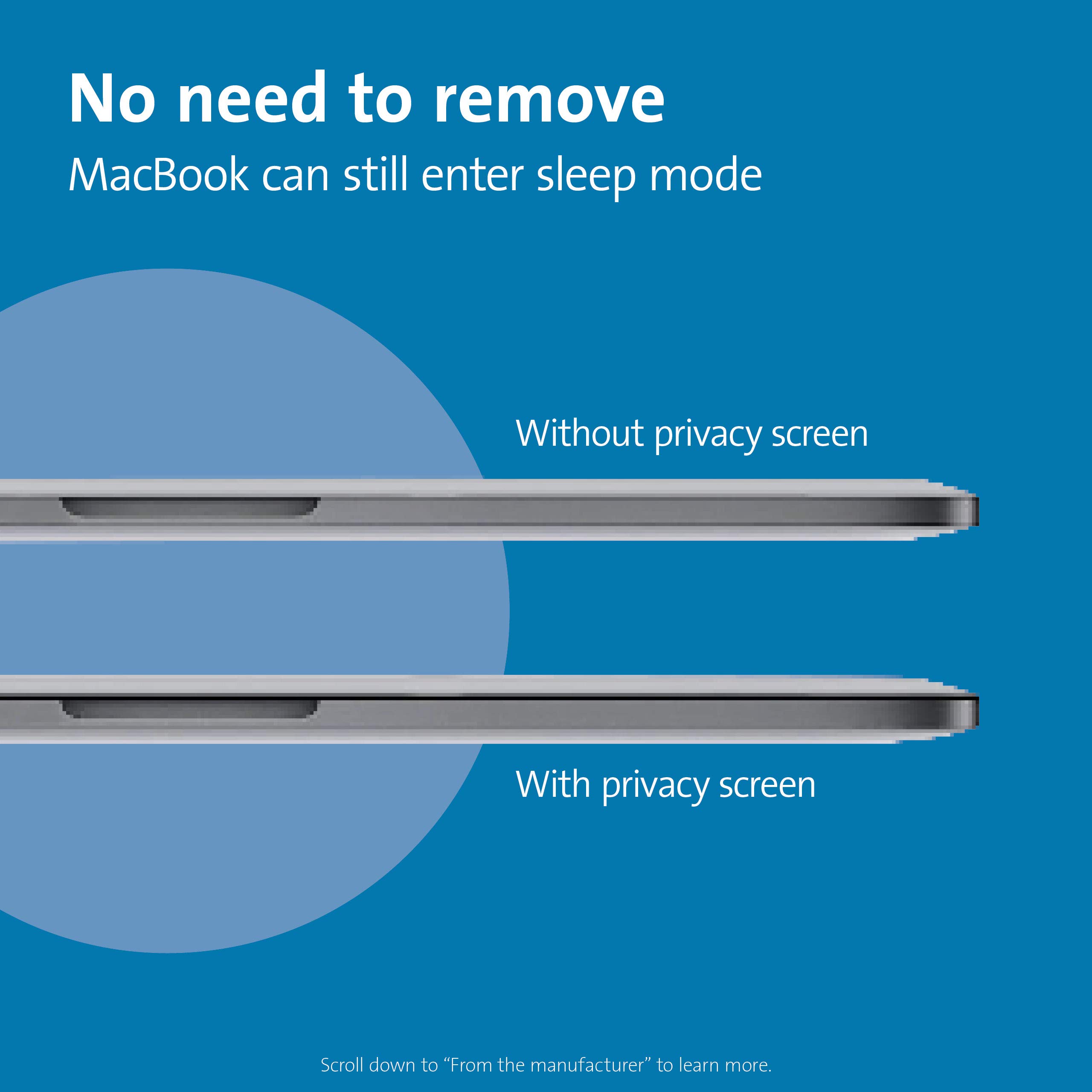 Kensington MP15 MacBook Pro Magnetic Privacy Screen Filter for 15-inch 2016-2019 MacBook Pro (K64491WW) - Anti-Glare & Blue Light Protection for Office & Public Use