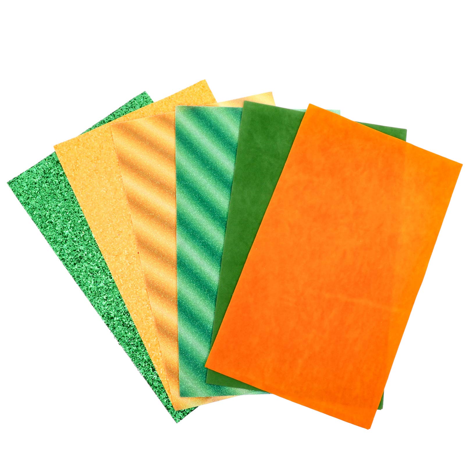 SOIMISS 6-Piece Green Glitter Faux Leather Fabric Sheets for St. Patrick's Day Decor, DIY Crafts & Bedding - Synthetic Leather Material for Costumes, Earrings & Home Decor Projects