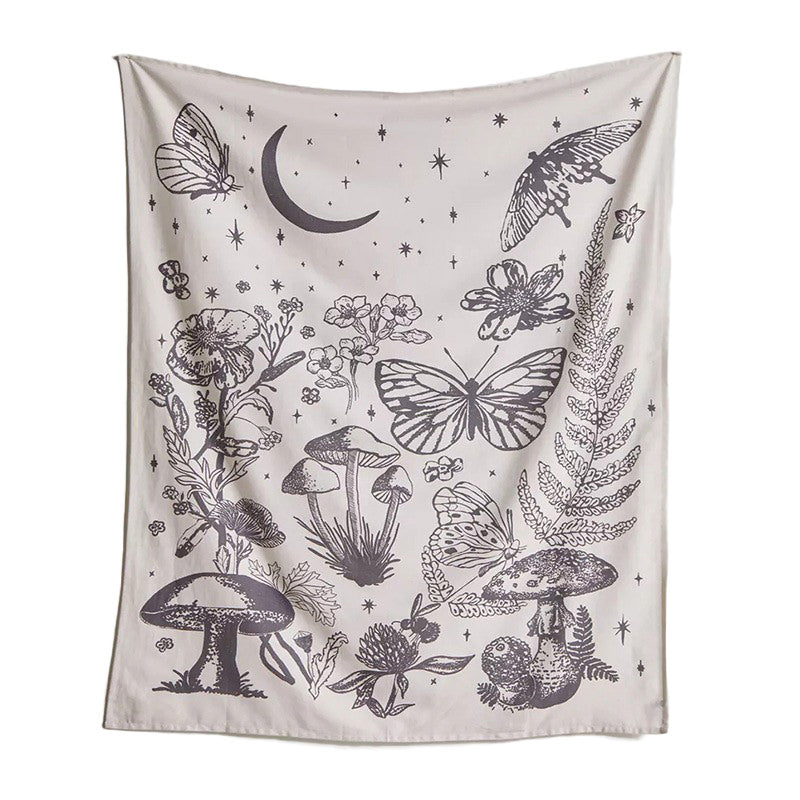 Enchanted Magic Forest Night Tapestry Wall Hanging - Nature Inspired Bedroom Decor for Boho Aesthetic & Meditation Space