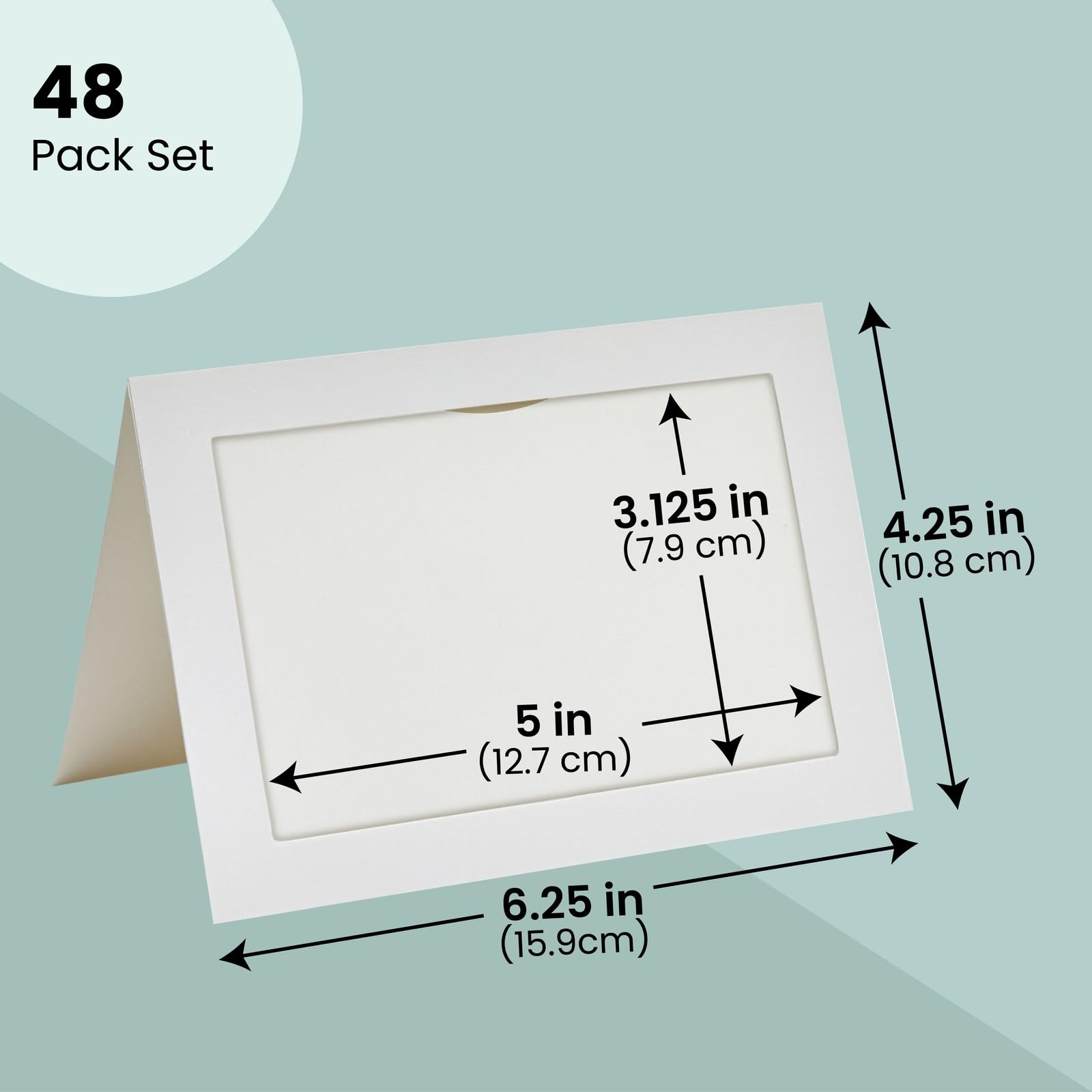 48 Pack 4x6 Photo Frame Greeting Cards with Envelopes - Elegant Textured Ivory Cardstock for Wedding, Graduation & Anniversary - Perfect for Photo Displays, Thank You Notes & Special Occasions