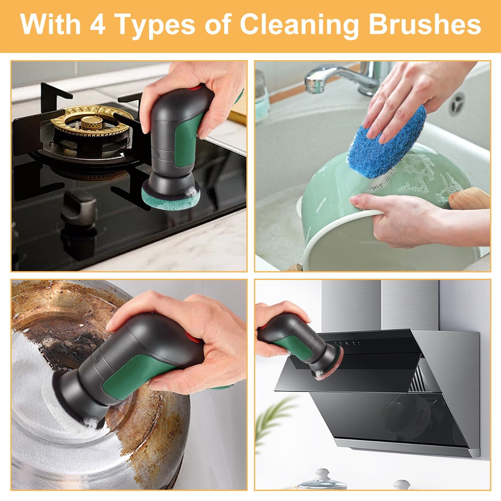 24-Piece Electric Cleaning Brush Pad Set Compatible with Bosch 6033 Cordless - Includes 6 Foam Pads, 6 Kitchen Pads, 6 Abrasive Pads & 6 Microfiber Pads - Ideal for Home, Garden & Deep Cleaning Tasks