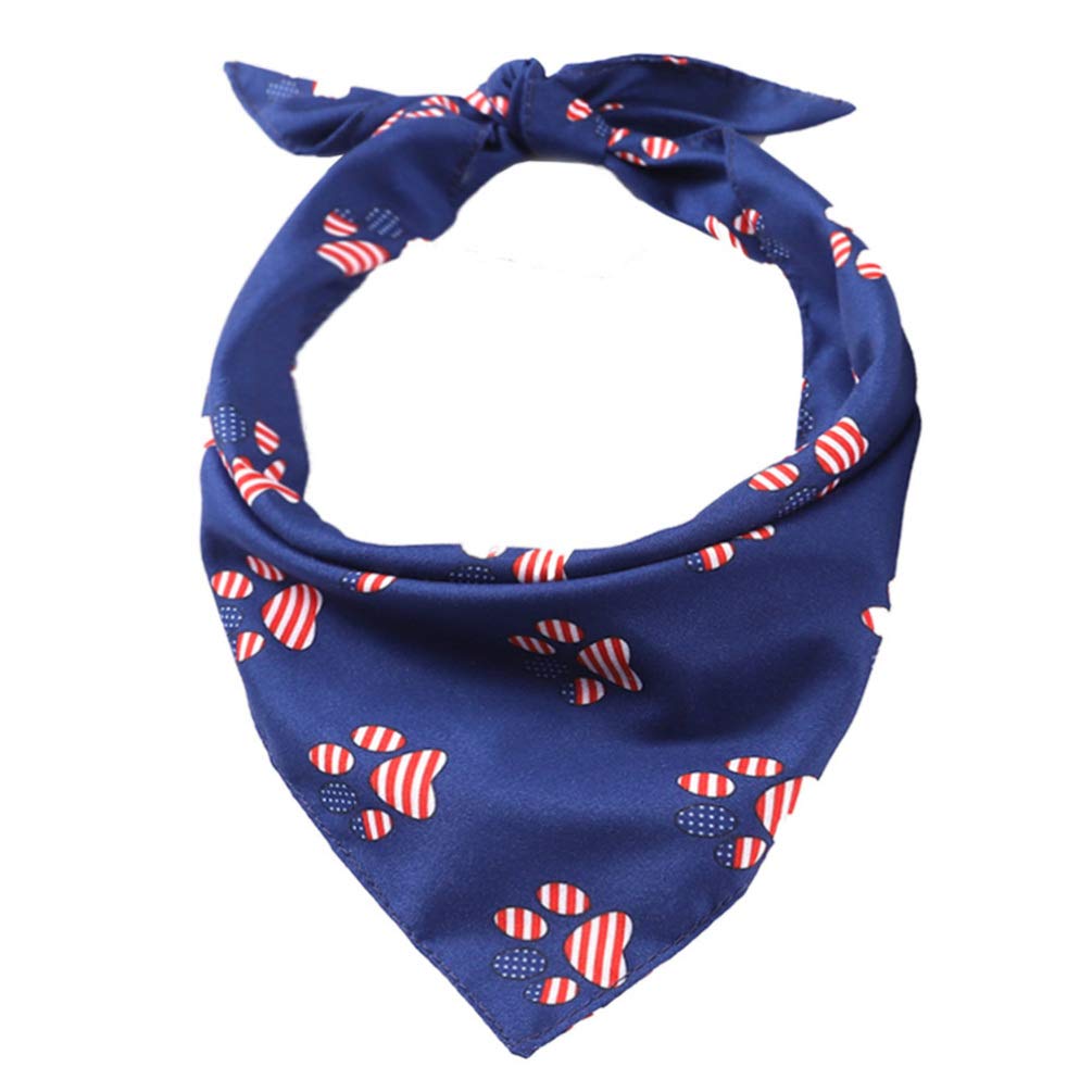 PRETYZOOM Dog Bandana Scarf for Pets - Footprint Pattern - Perfect for Walks & Playtime