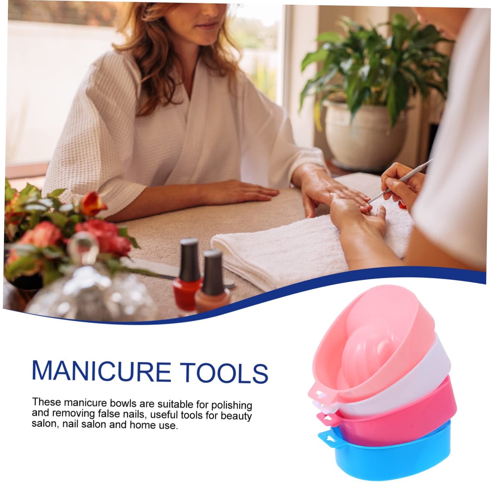 Beautifu Nail Art Soaking Bowl Set - 4 Piece Manicure Hand Bowl Kit for Polish Removal - PP Material Home DIY Nail Care Tools - Perfect for Salon, Spa & At-Home Nail Treatments