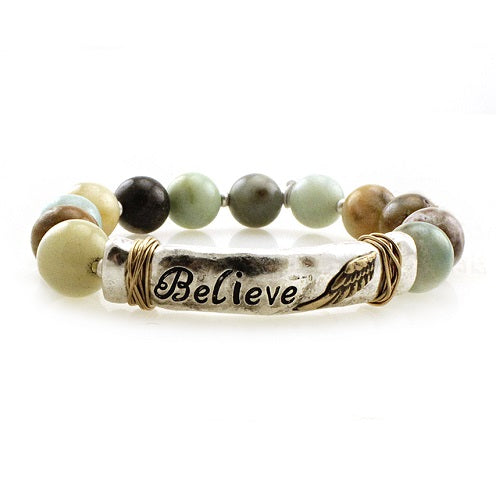 Believe Semi-Precious Stone Bracelet – Handmade Healing Crystal Jewelry for Women | Perfect for Meditation, Yoga & Spiritual Gifts
