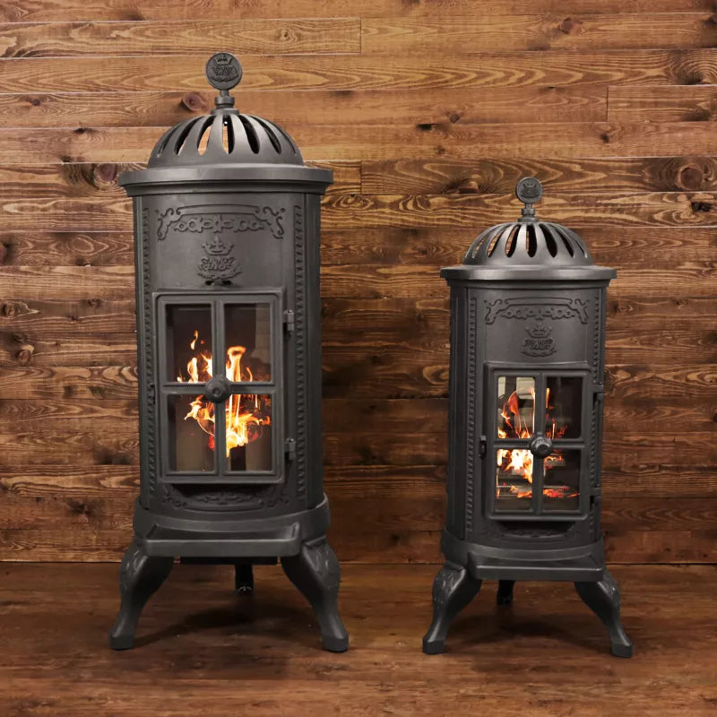 Westbo Carl 120 Cast Iron Stove - Efficient Wood Burning Fireplace for Cozy Home Heating & Cabin Decor