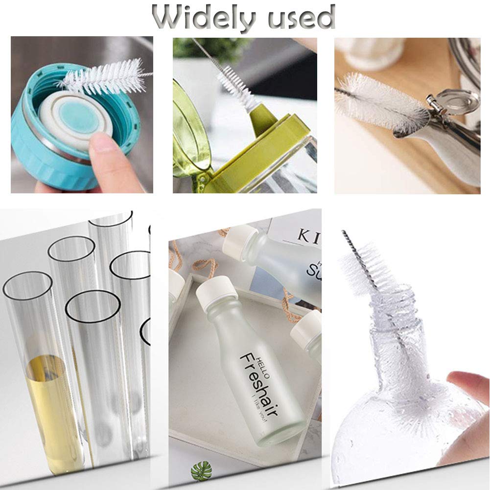 60mm Nylon Tube Bottle Brush - 3Pcs for Lab & Chemistry Cleaning
