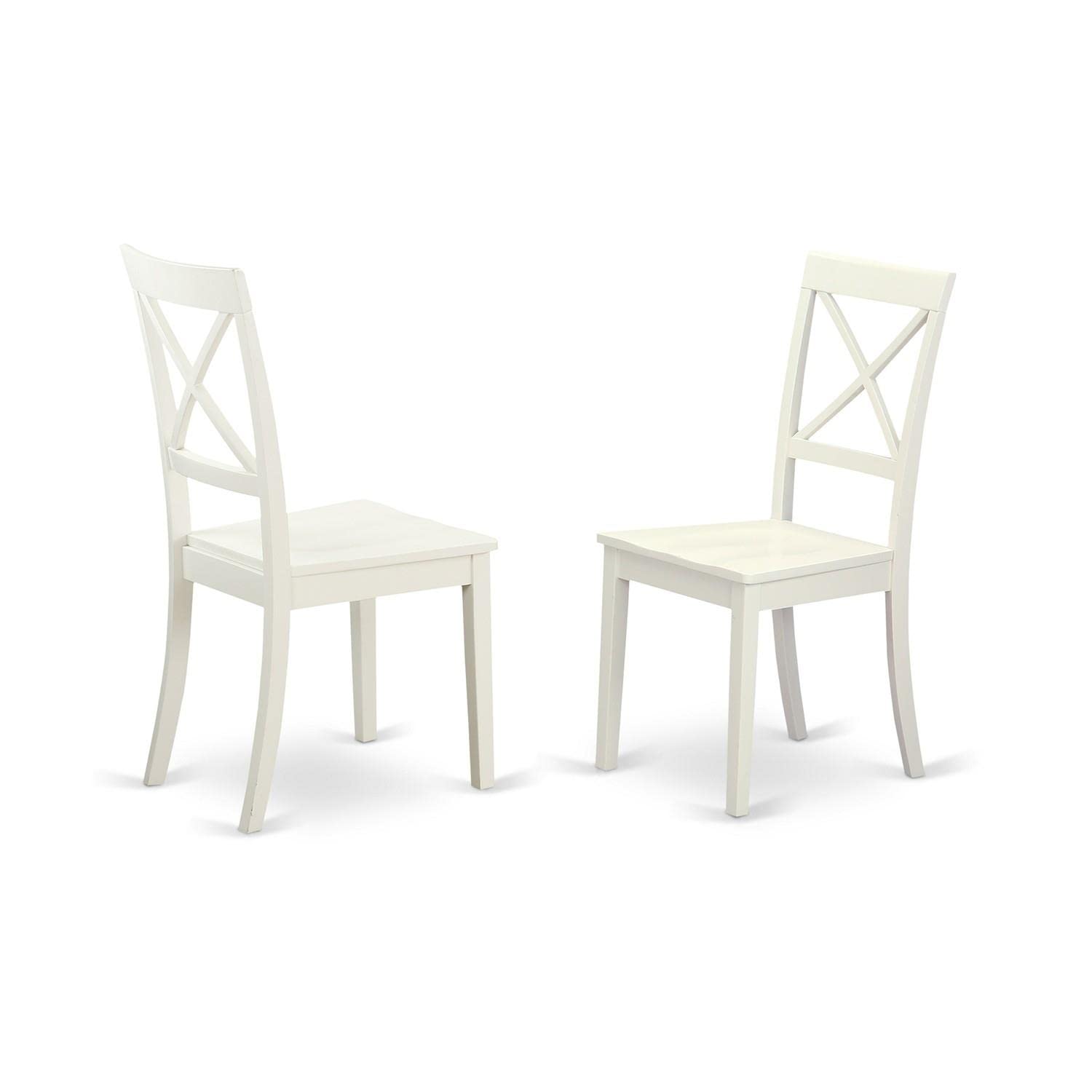East West Furniture NOBO3-WHI-W 3-Piece White Dining Room Table Set with Butterfly Leaf Extension - 32x54 Inch Rectangle Kitchen Table & 2 Chairs - Perfect for Small Spaces, Breakfast Nooks & Apartment Dining Areas