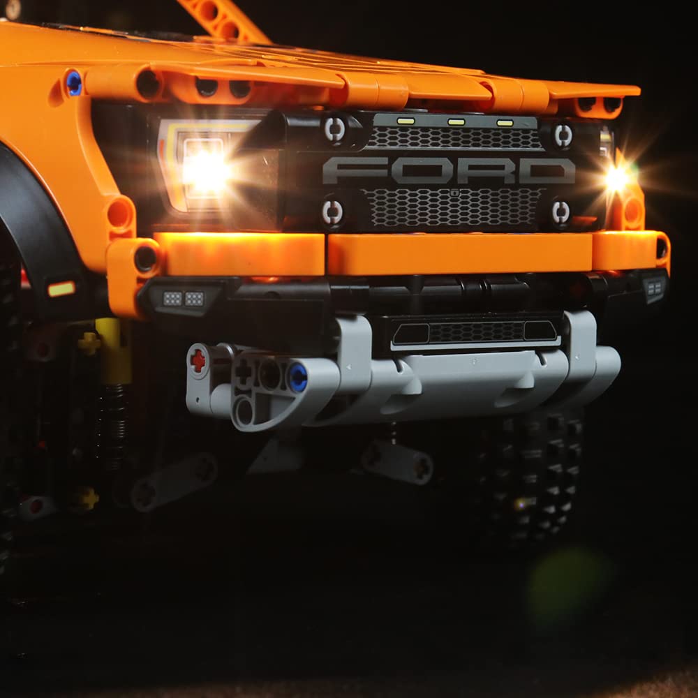 LMTIC LED Lighting Kit for Lego Technic Ford F-150 Raptor 42126 - Compatible with Lego Raptor Truck Building Set - DIY Model Car Light Enhancement for Display & Night Play (Lego Set Not Included)