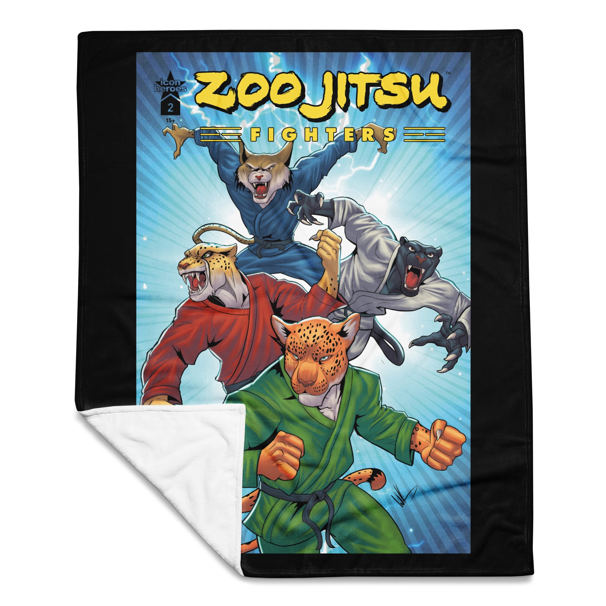 Zoo Jitsu Fighters #2 Cover B King Throw Blanket - Soft Flannel Blanket for Anime Fans, Gaming Room Decor, and Cozy Movie Nights