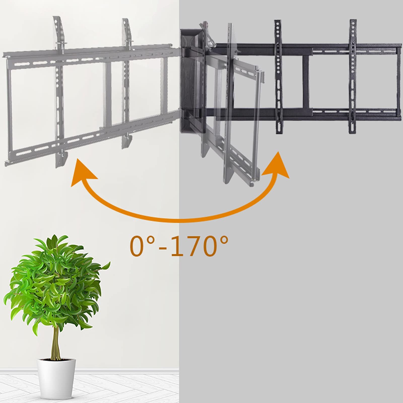 Universal TV Wall Mount Bracket for 32-55 Inch Flat Screen TVs - Adjustable Electric TV Stand with Remote Control, 360° Rotation, Smart Fixed Design for Living Room, Bedroom & Office