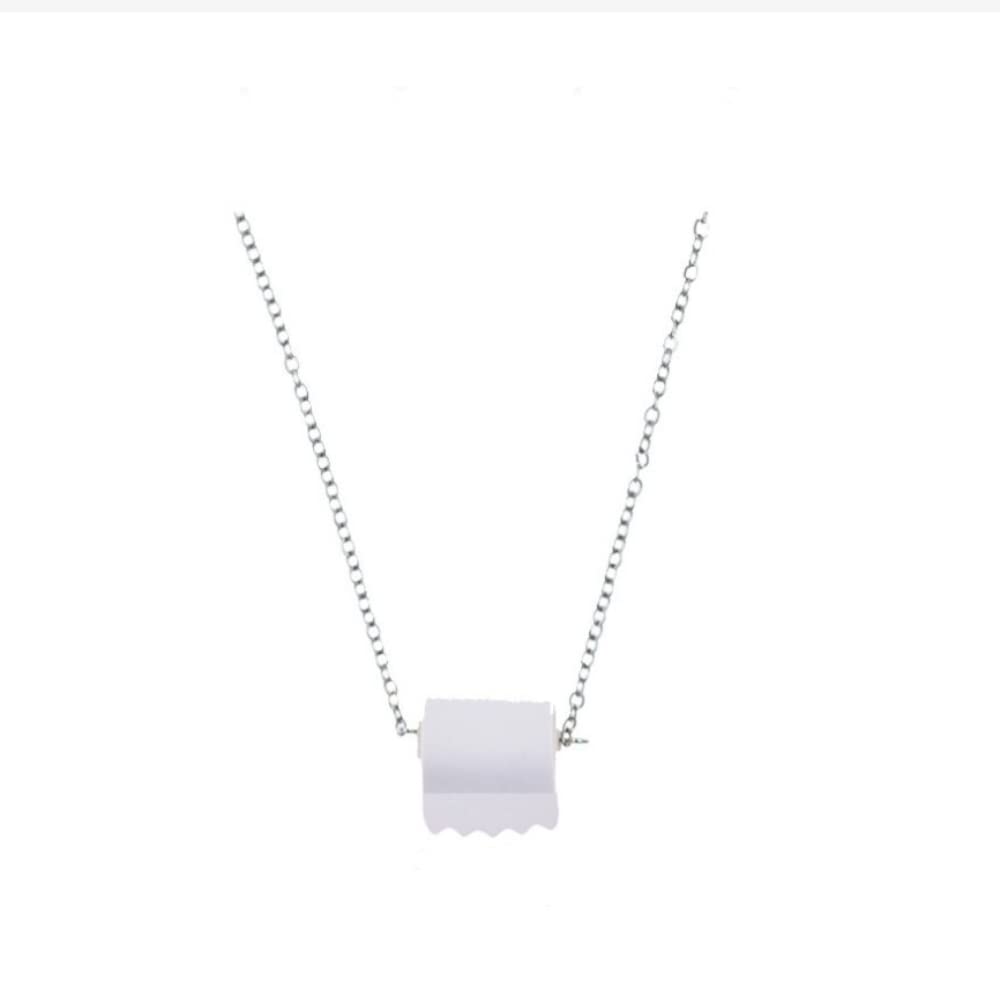 Funny Toilet Paper Earrings and Necklace Set - Novelty Gag Gift for Women & Girls | Unique Dangle Earrings for Costume Parties, Prank Gifts & Humorous Fashion Accessories