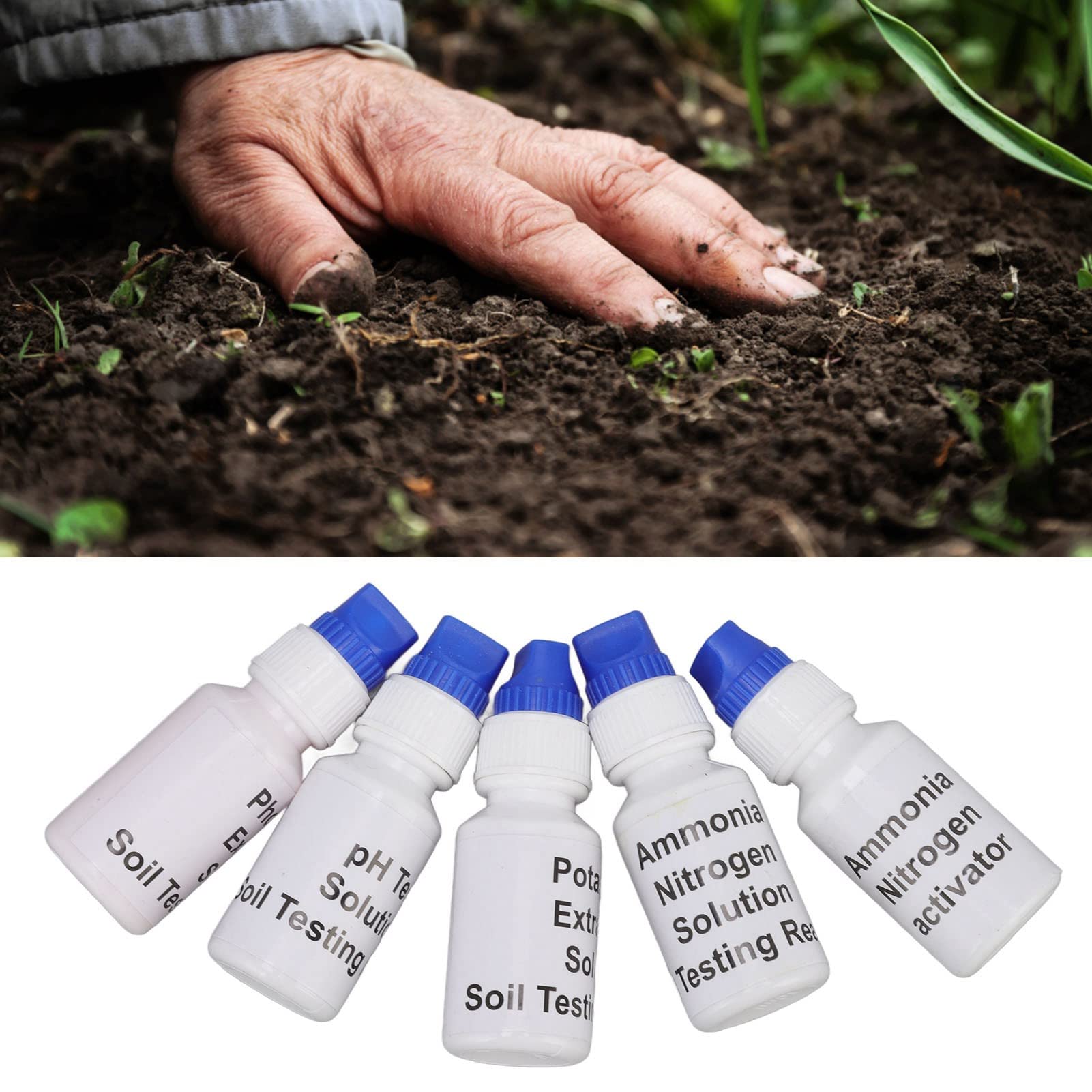 3-in-1 Soil pH Tester Kit with Nitrogen & Potassium Measurement | Digital Soil Test Kit for Agriculture, Gardening & Lawn Care | Includes Test Reagents, Tubes & Control Sheets | Perfect for Home Gardens, Farms & Plant Nurseries