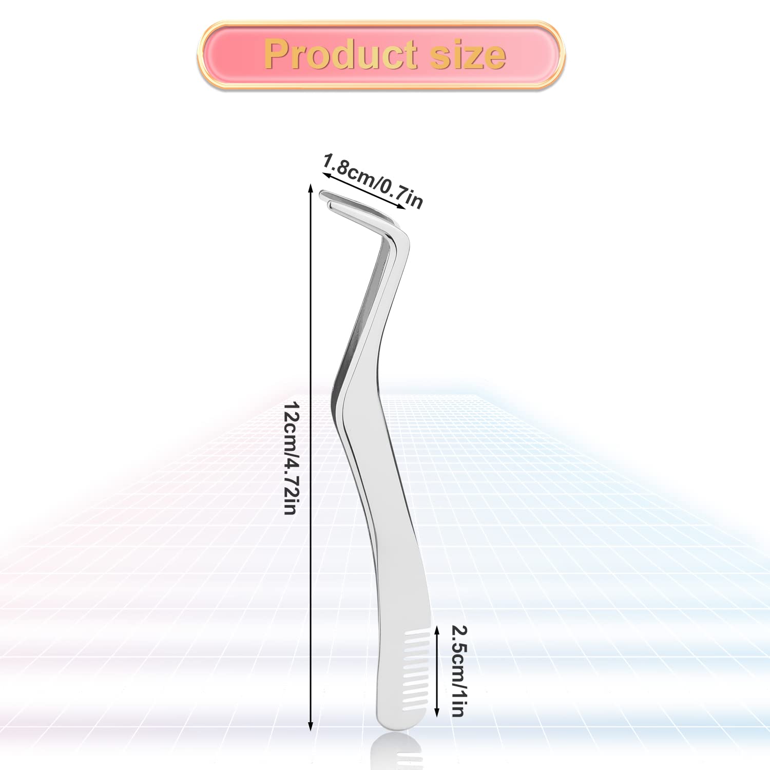 SAVITA 2-Piece Professional Lash Extension Tweezers Set - Stainless Steel 2-in-1 Eyelash Applicator & Comb for Volume, Isolation & Classic Lashes (Rose Gold/Silver) - Perfect for Salon, Home Use & DIY False Eyelash Application (D22132)