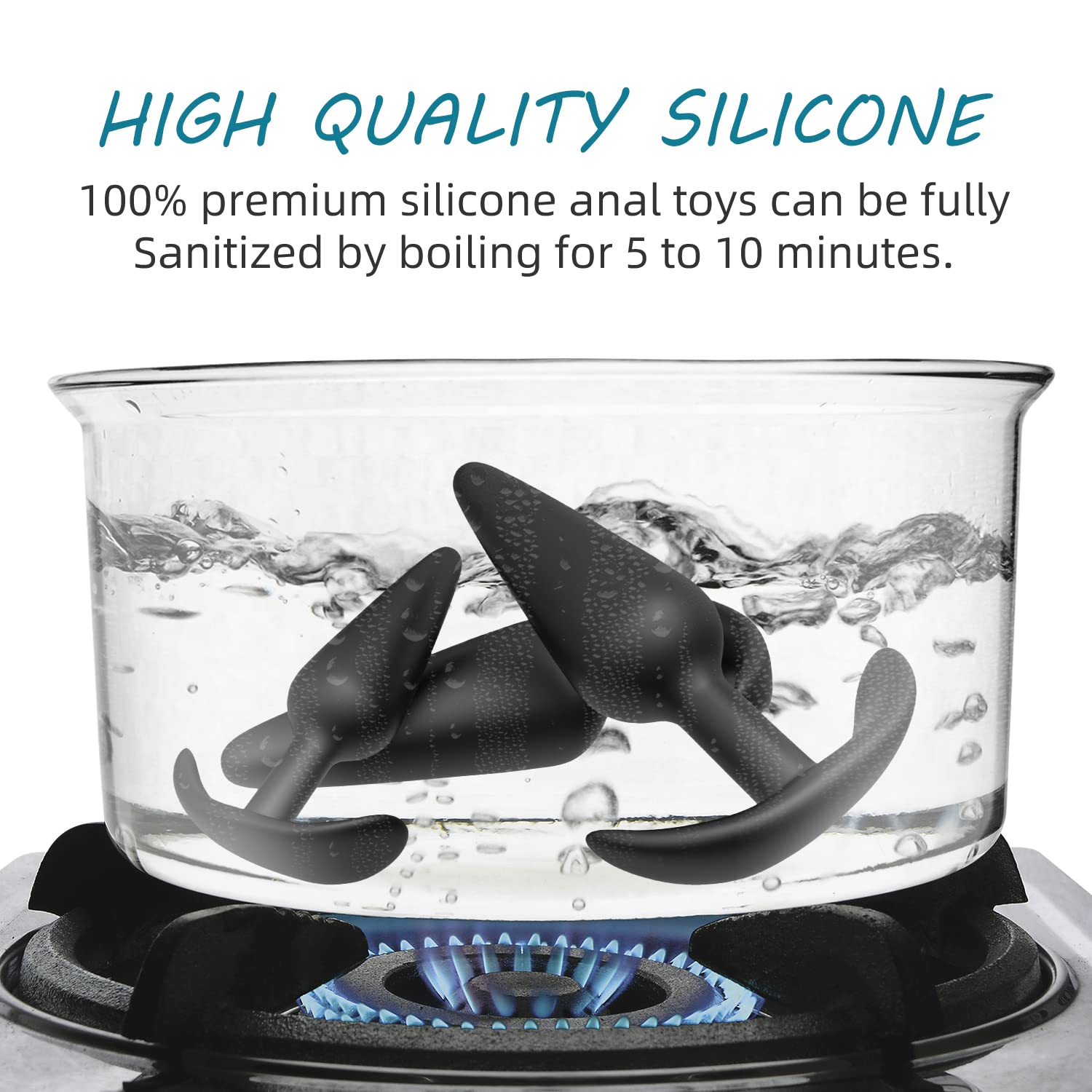 Premium Silicone Anal Plug Set - 3 Sizes for Beginners & Advanced Users, Safe Flared Base, Prostate Massager for Men & Women - Perfect for Solo Play & Couples Intimacy