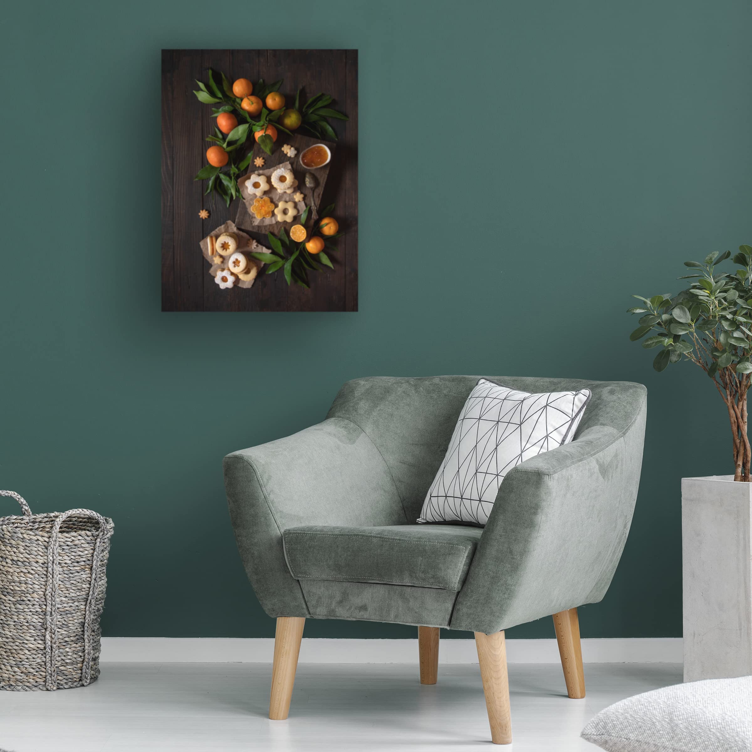 Trademark Fine Art 'Mandarin Linzer Cookies' Canvas Wall Art by Diana Popescu - Perfect for Kitchen Decor, Dining Room Artwork & Gift for Bakers