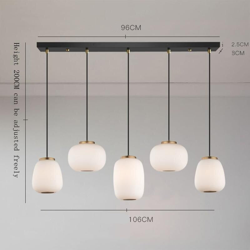 Nordic Glass Pendant Light - Modern Minimalist Hanging Chandelier for Kitchen Island, Dining Room & Bedroom Lighting Decor