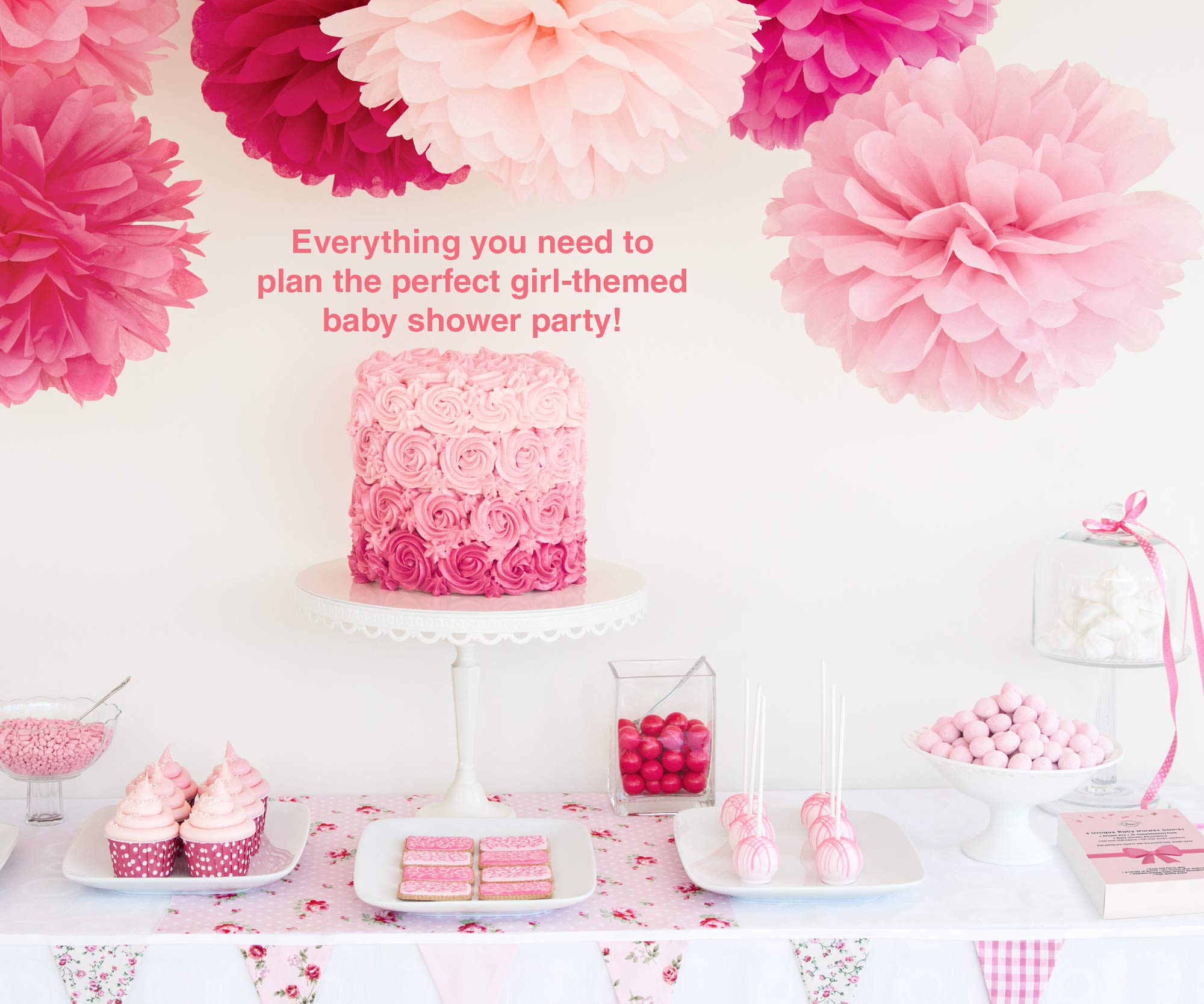 Ultimate Baby Shower Games Set for Girls - 9 Unique Games with 100 Mini Clothespins, 100 Acrylic Pacifiers & 25 Pens - Perfect for Baby Showers, Gender Reveals & Nursery Decor