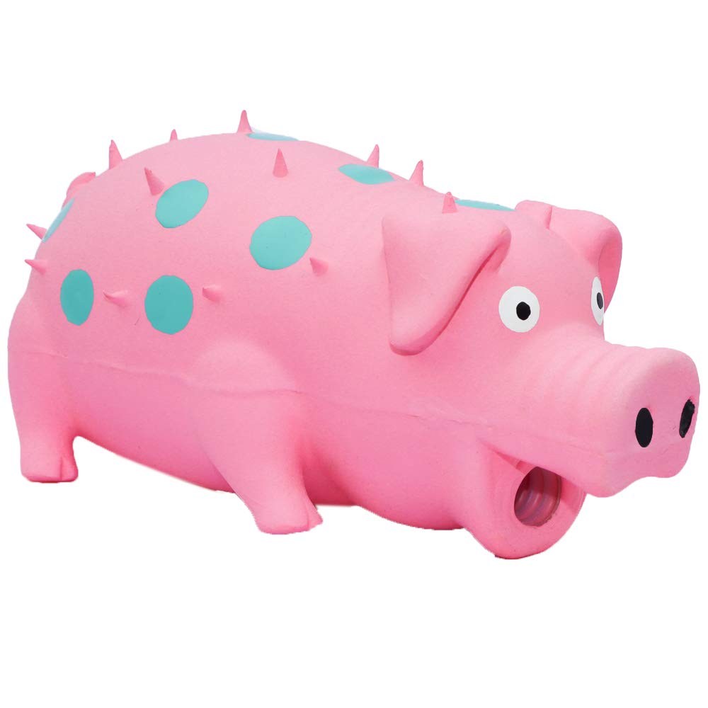 8-inch Latex Grunting Pig Squeaky Toy for Dogs - Realistic Oinking Sound, Chew-Resistant & Durable Pet Play Toy - Perfect for Fetch, Training & Interactive Playtime