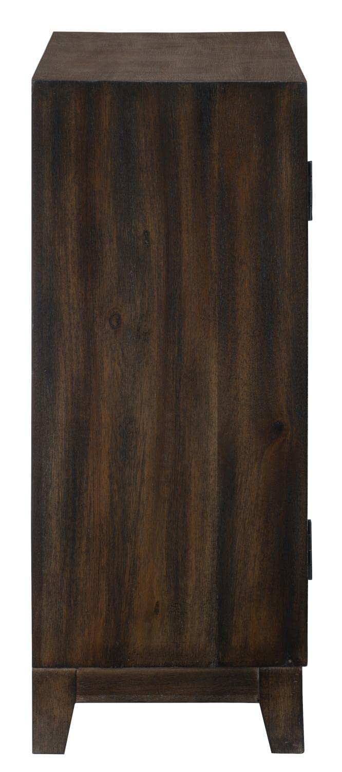 Powell Furniture Grace Accent Cabinet - Dark Brown Wood Side Table for Living Room, Bedroom & Entryway Storage
