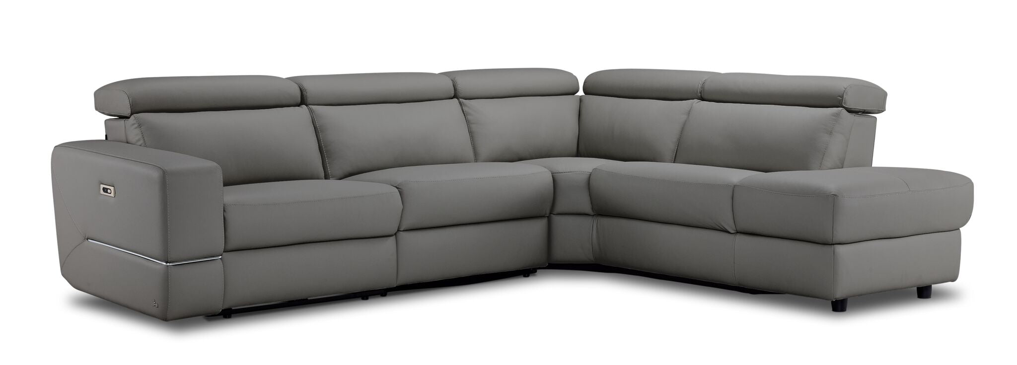 Bianca 3-Piece Power Reclining Sectional Sofa with Right Facing Chaise Lounge in Grey - Perfect for Living Room, Home Theater & Family Gatherings