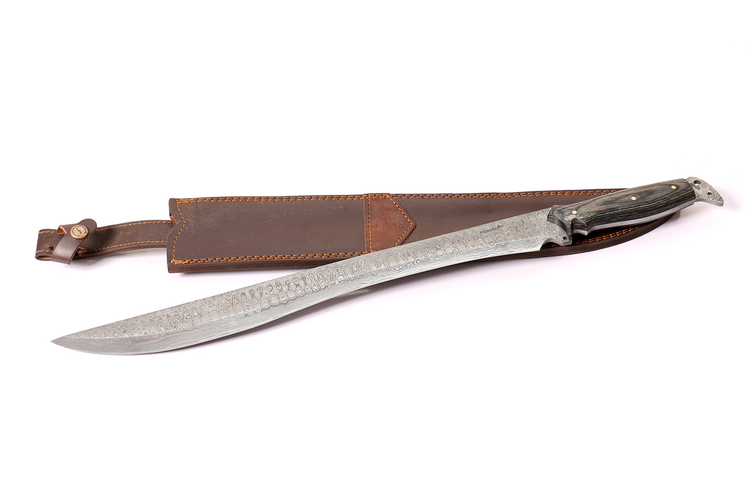 Perkin - Premium Handmade Damascus Steel Hunting Knife with Full Tang - Durable Outdoor Survival Tool for Camping, Hunting & Bushcraft