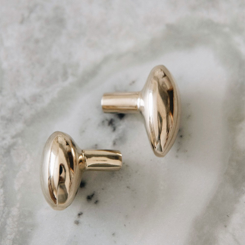 Vintage Roan Iris Unlacquered Solid Brass Cabinet Knob - Classic Hardware for Kitchen Cabinets, Dressers & Furniture Restoration