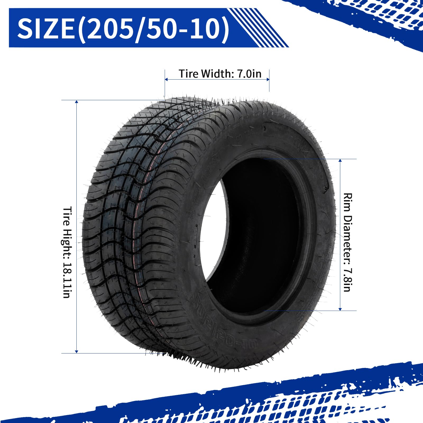 **AutoForever 205/50-10 Lawn Mower & Golf Cart Tires - 4 PLY Heavy Duty Turf Tires (Set of 2) - Perfect for Lawn Tractors, Garden Equipment & Utility Vehicles**