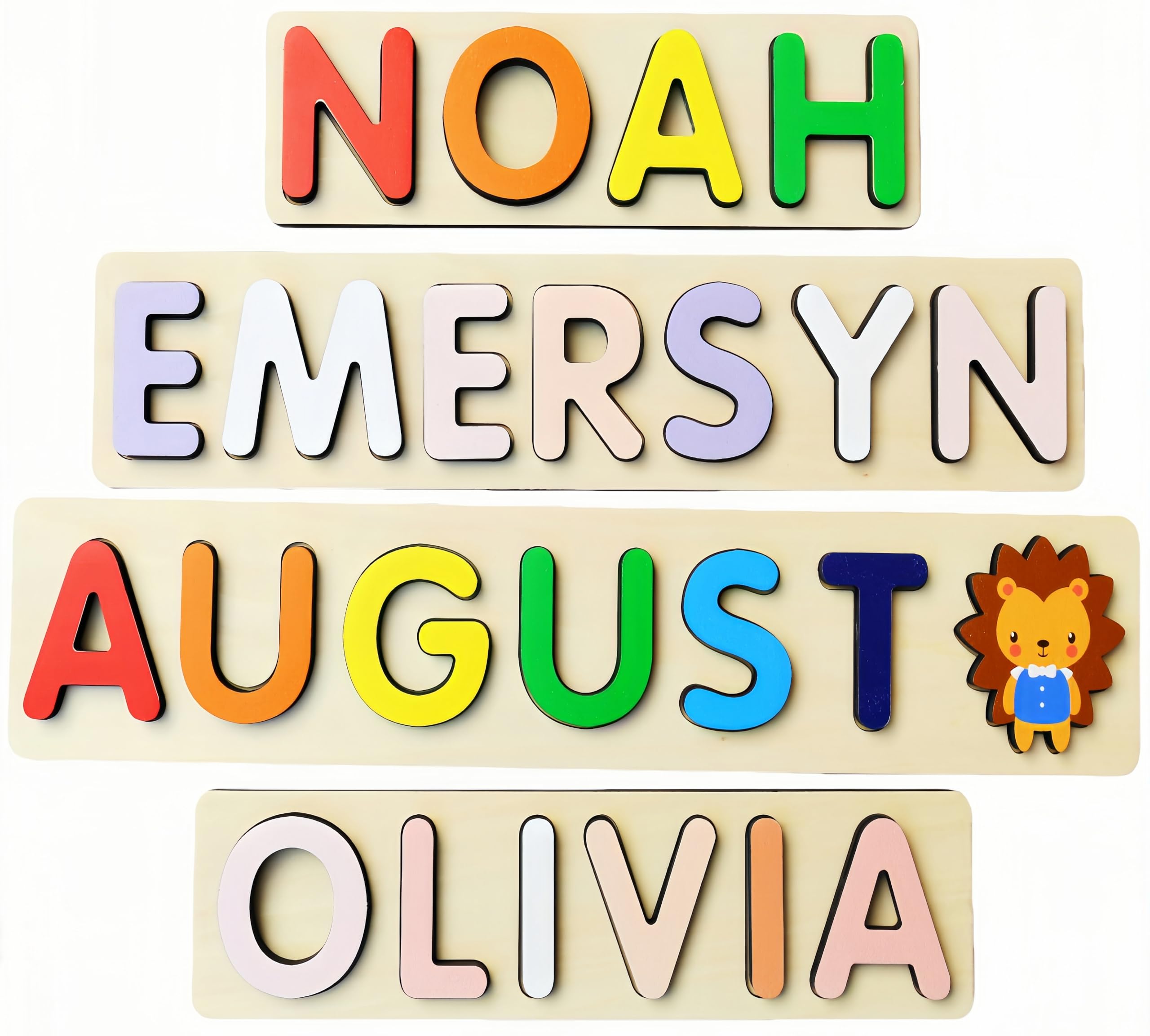 Personalized Wooden Name Puzzles for Kids - Handmade Custom Name Puzzles for Boys & Girls - Unique Baby Gifts, Toddler Learning Toys & Educational Birthday Presents - Perfect for Nursery Decor, Early Childhood Development & Montessori Playtime