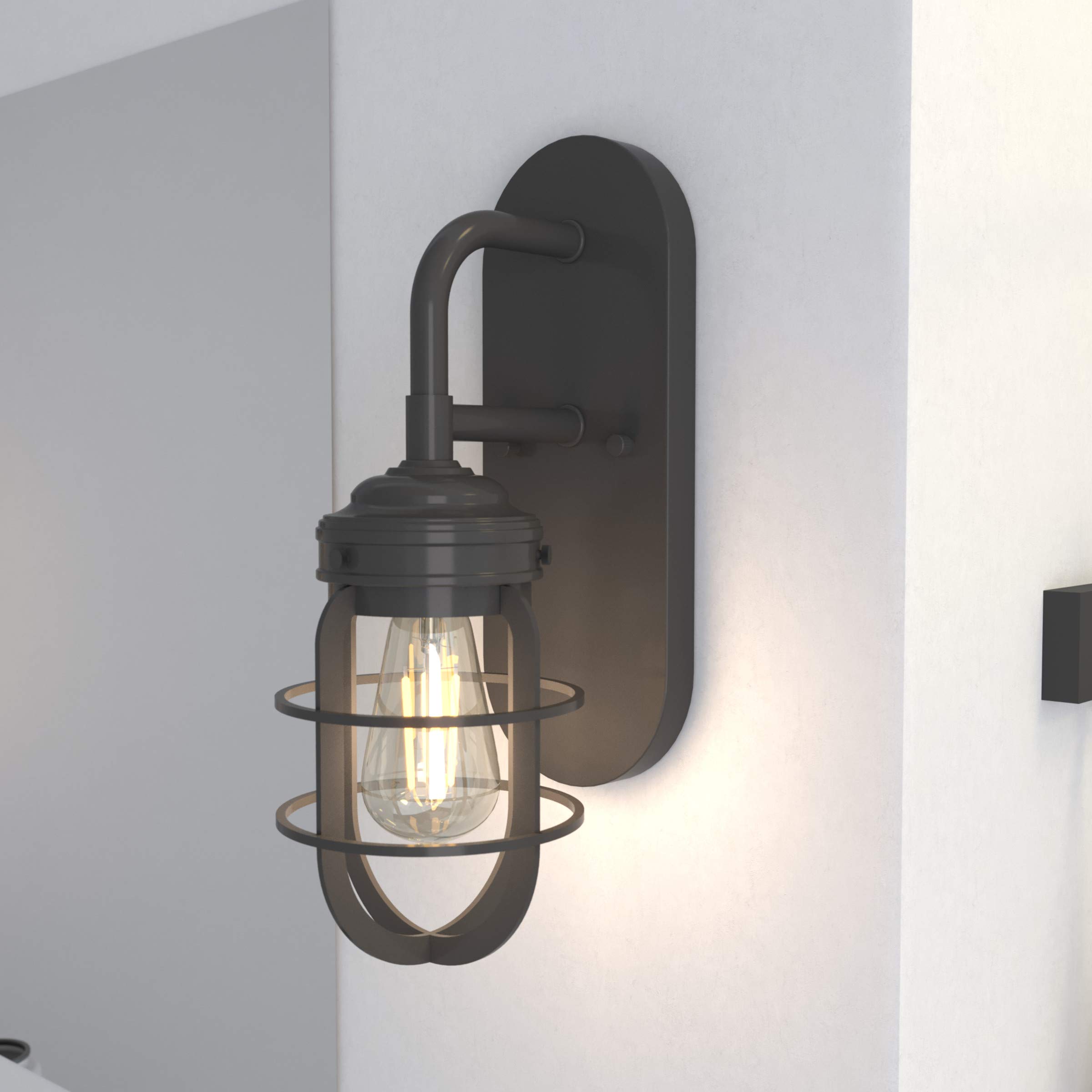 Hunter Fan Company 19040 Starklake Wall Sconce in Noble Bronze Finish - Elegant Lighting for Bedroom, Living Room, and Hallway Decor