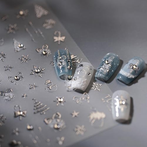 Silver Christmas Nail Stickers