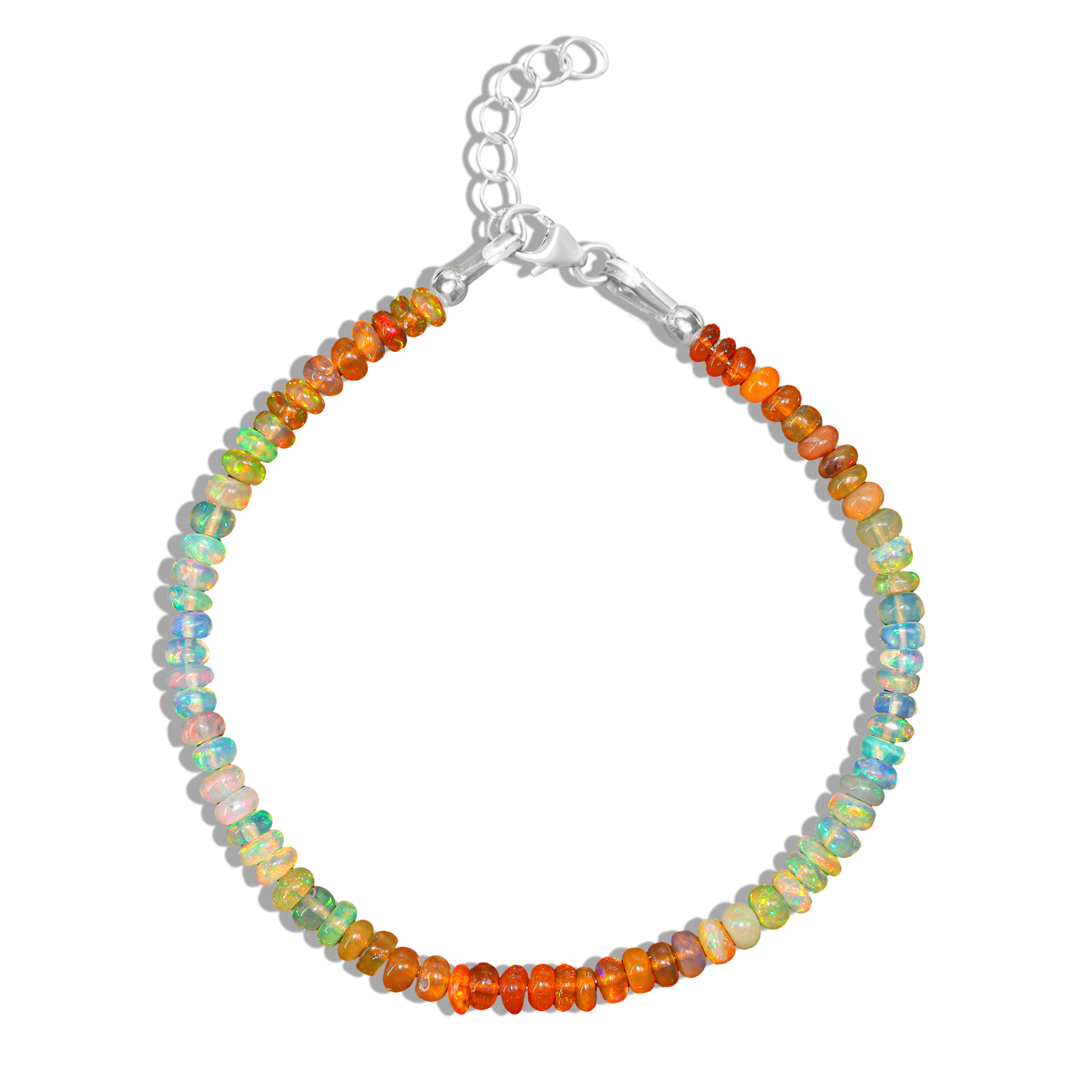 Natural Orange Opal Beaded Bracelet - 4-5mm Shaded Plain Design for Women, Boho Chic Jewelry for Everyday Wear & Special Occasions