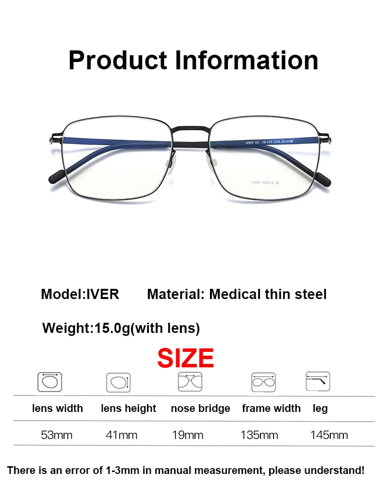 Aimee Women's Full Rim Square Stainless Steel Eyeglasses Frame 13541 - Stylish & Durable for Work, Reading & Everyday Fashion