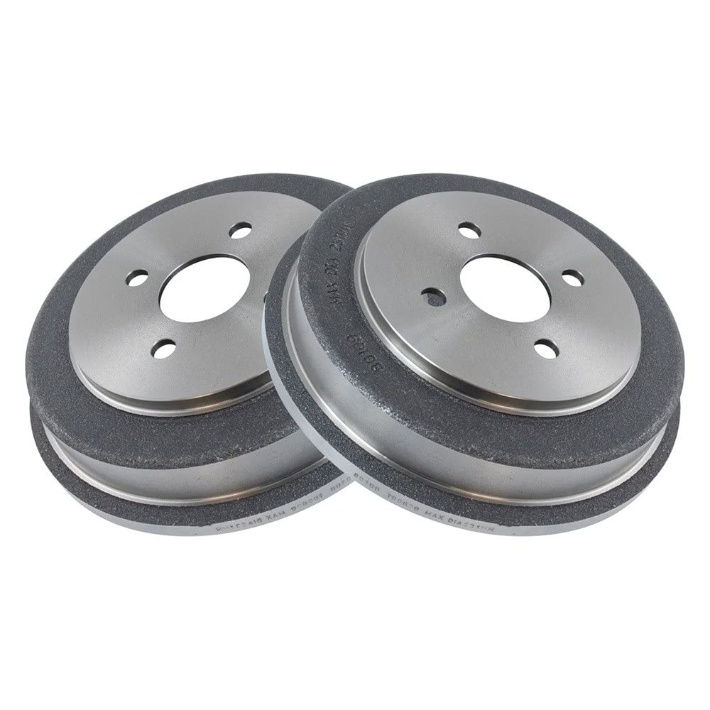 TRQ Rear Brake Drum Pair Set - Compatible with 2005-2008 Chevy Cobalt, 2007-2008 Pontiac G5, 2003-2007 Saturn Ion, 2005-2006 Pontiac Pursuit - Durable Replacement Brake Drums for Smooth Stopping Power - Perfect for DIY Auto Repairs & Maintenance