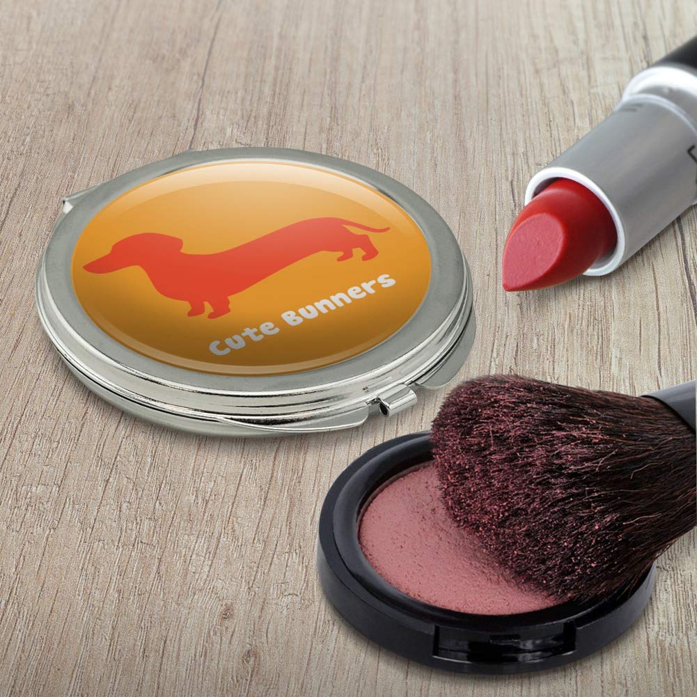 Custom Personalized Dachshund Wiener Dog Compact Travel Purse with Mirror - Perfect for Makeup, Cosmetics & On-the-Go Essentials - Ideal Gift for Dog Lovers & Travel Accessories