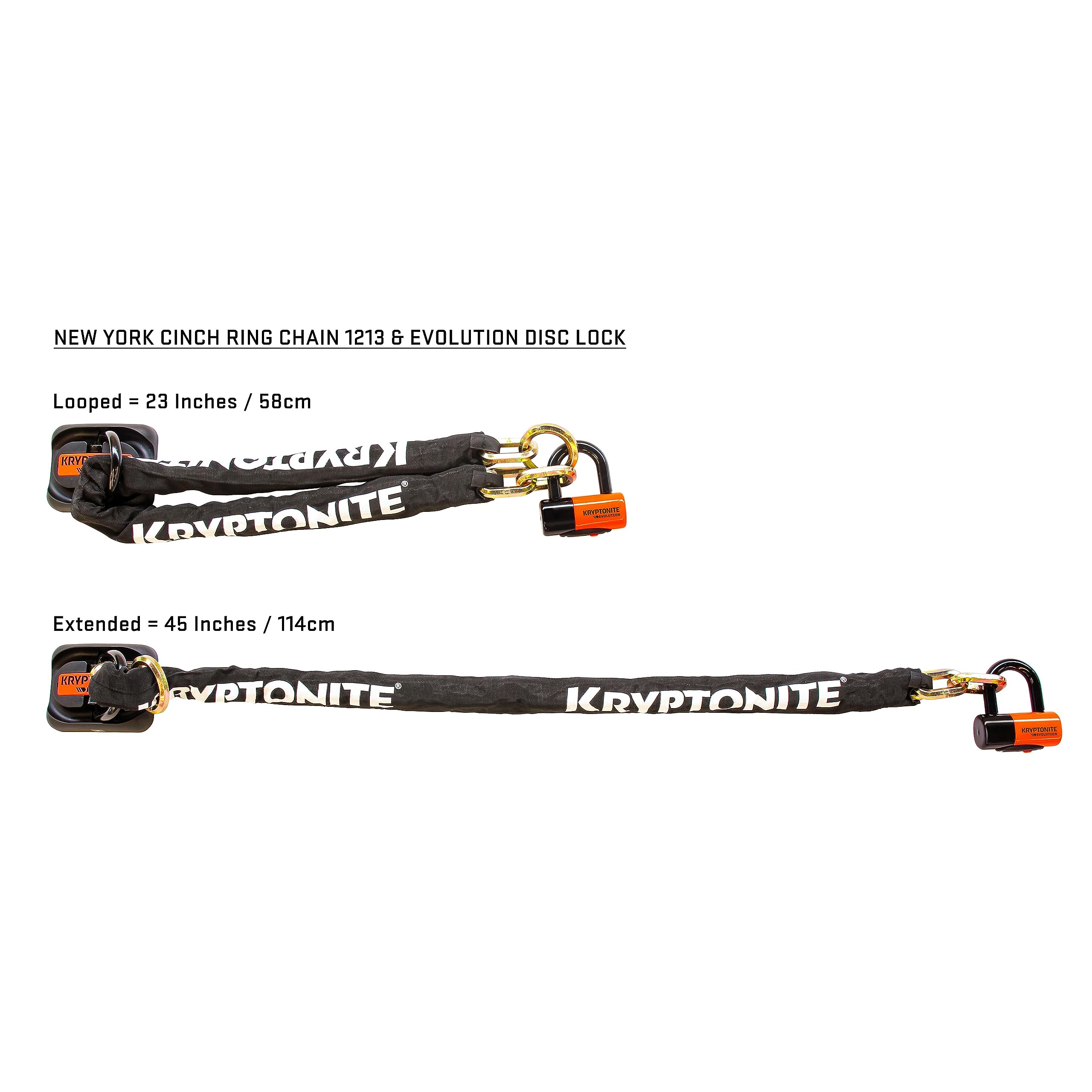 Kryptonite New York 1213 Heavy Duty 4.2 Feet Bike Chain Lock - Sold Secure Gold Rated Anti-Theft Bicycle Lock with Keys for Ultimate Security - Perfect for E-Bikes, Motorcycles, Scooters & Urban Commuting